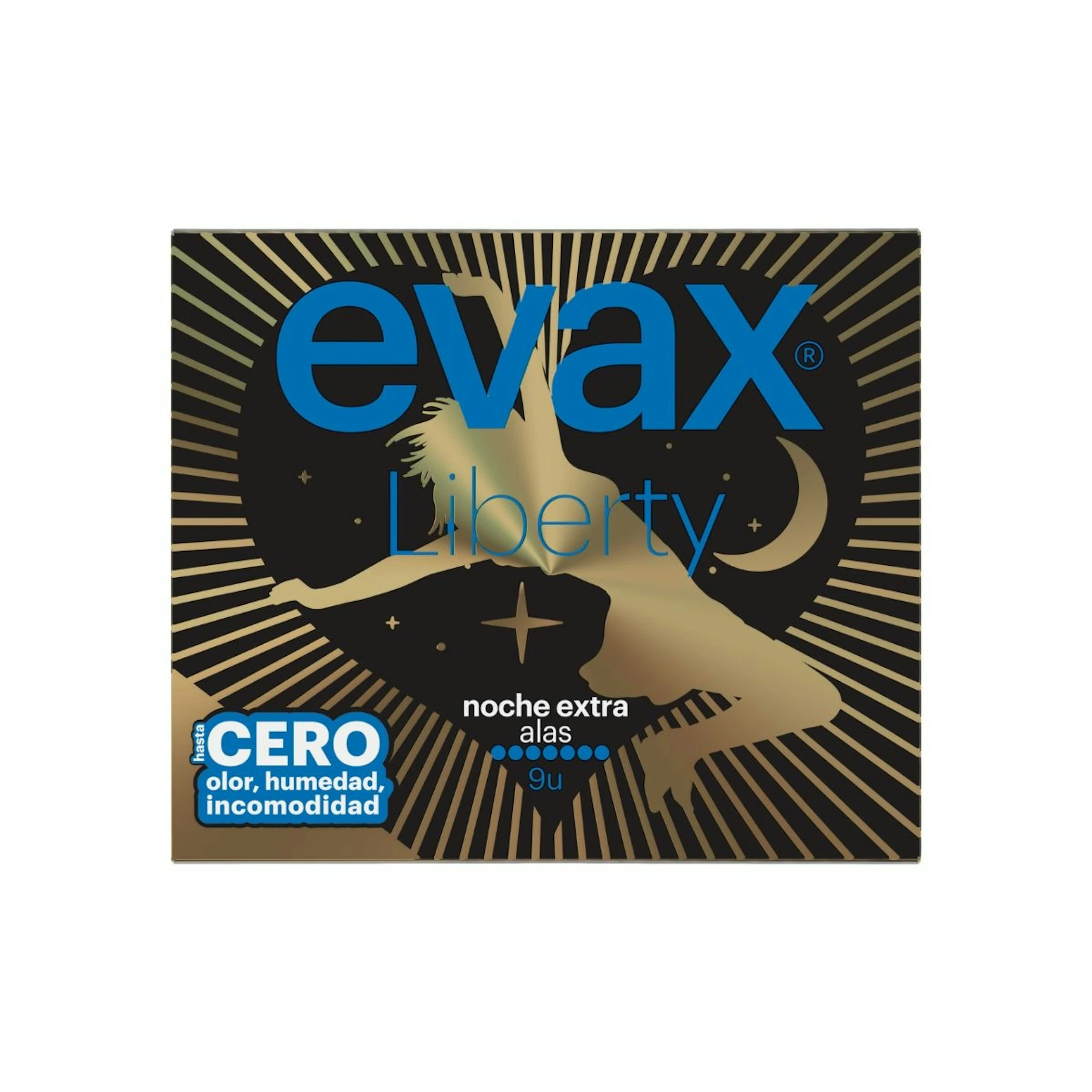 Compresas Liberty Noche Extra Con Alas Evax 9 Uds 0
