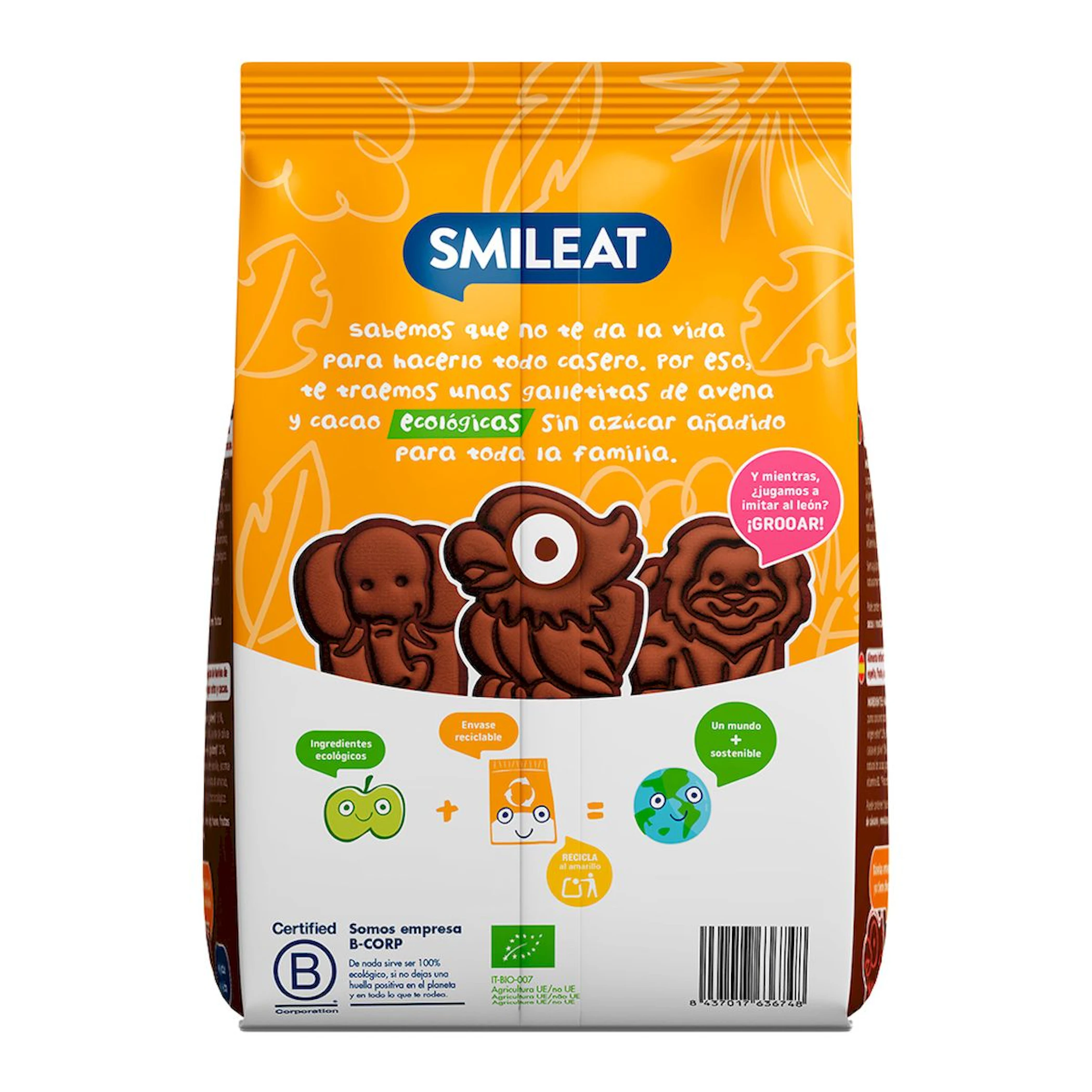 Galletas Espelta, Avena Y Cacao Smileat 220Gr
