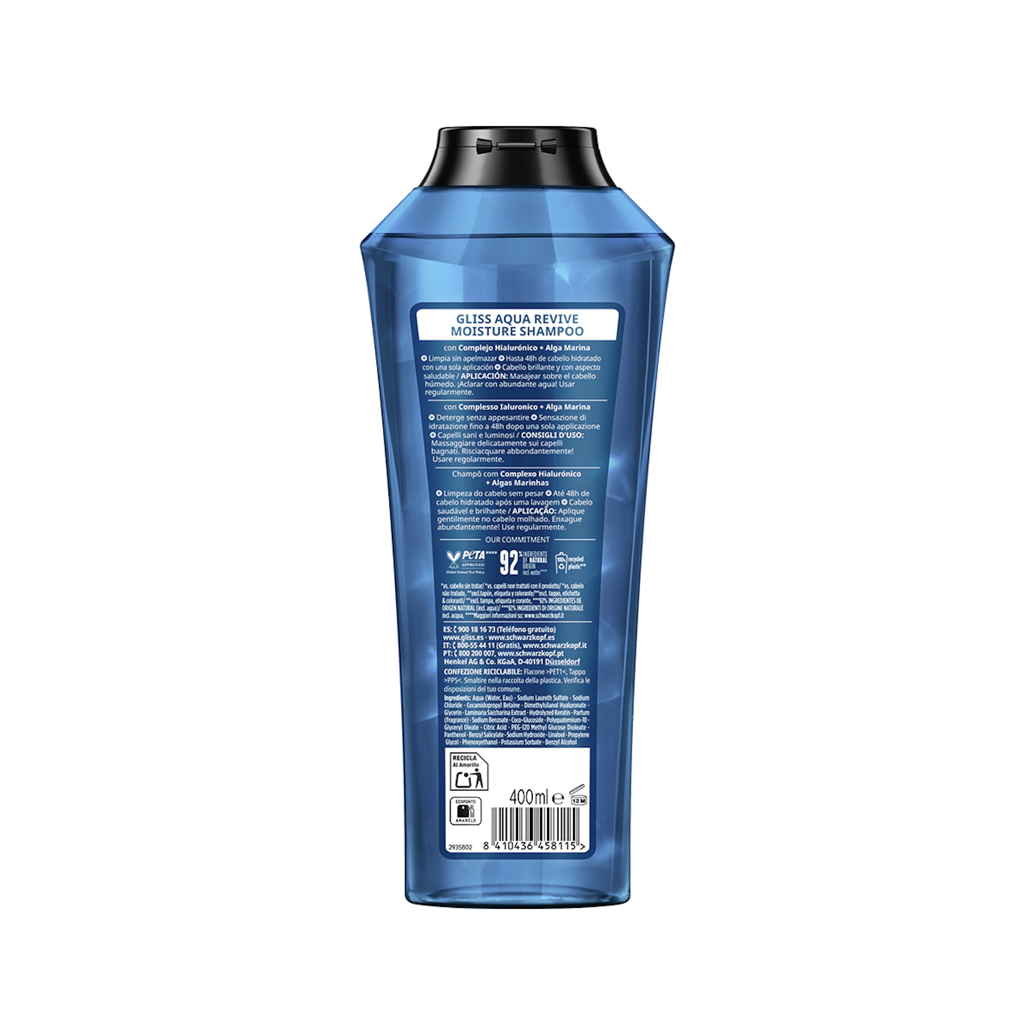 Champô Hidratante Aqua Revive Gliss 400Ml