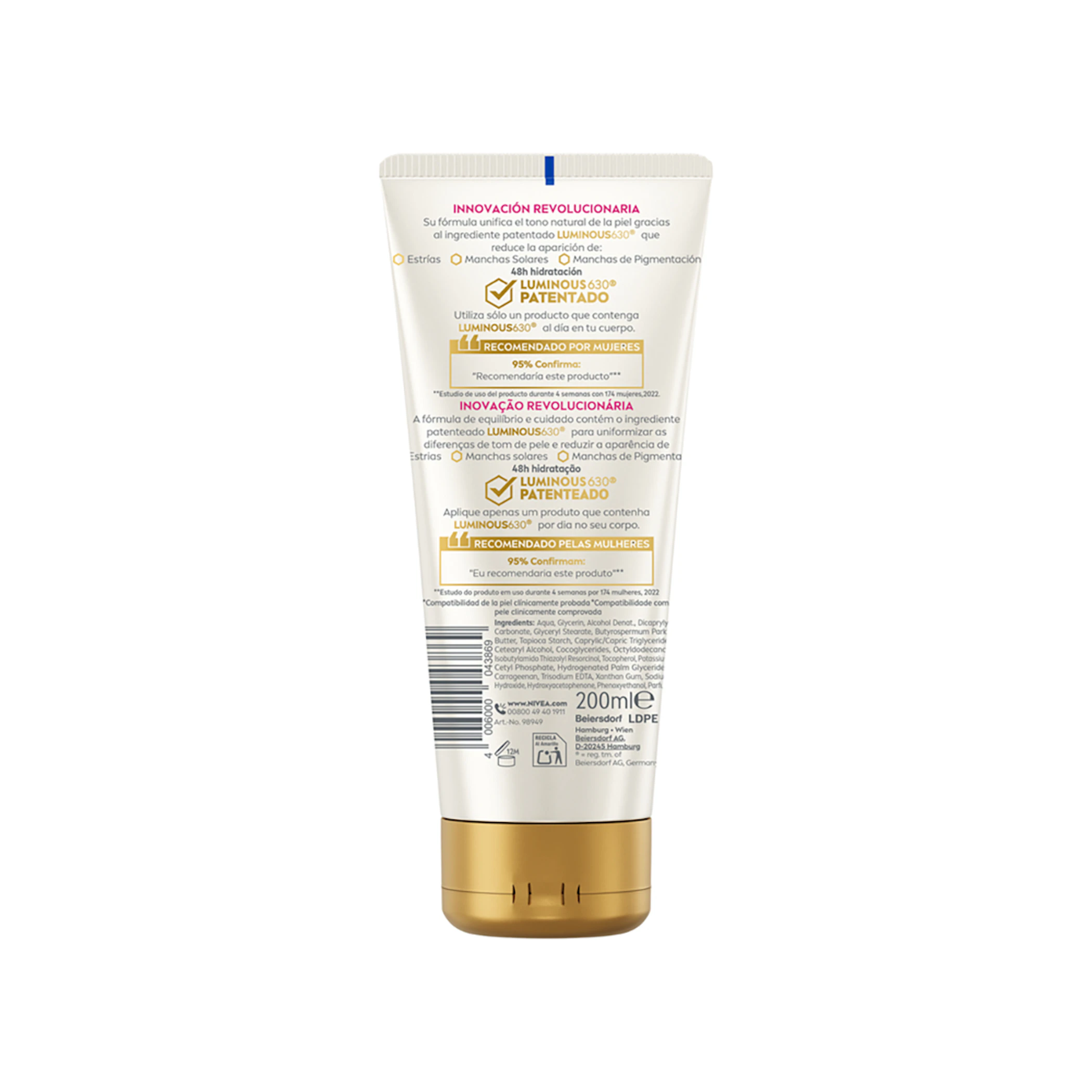 Crema Corporal Luminous 630 Piel Uniforme Antiestrías Y Manchas Nivea 200Ml
