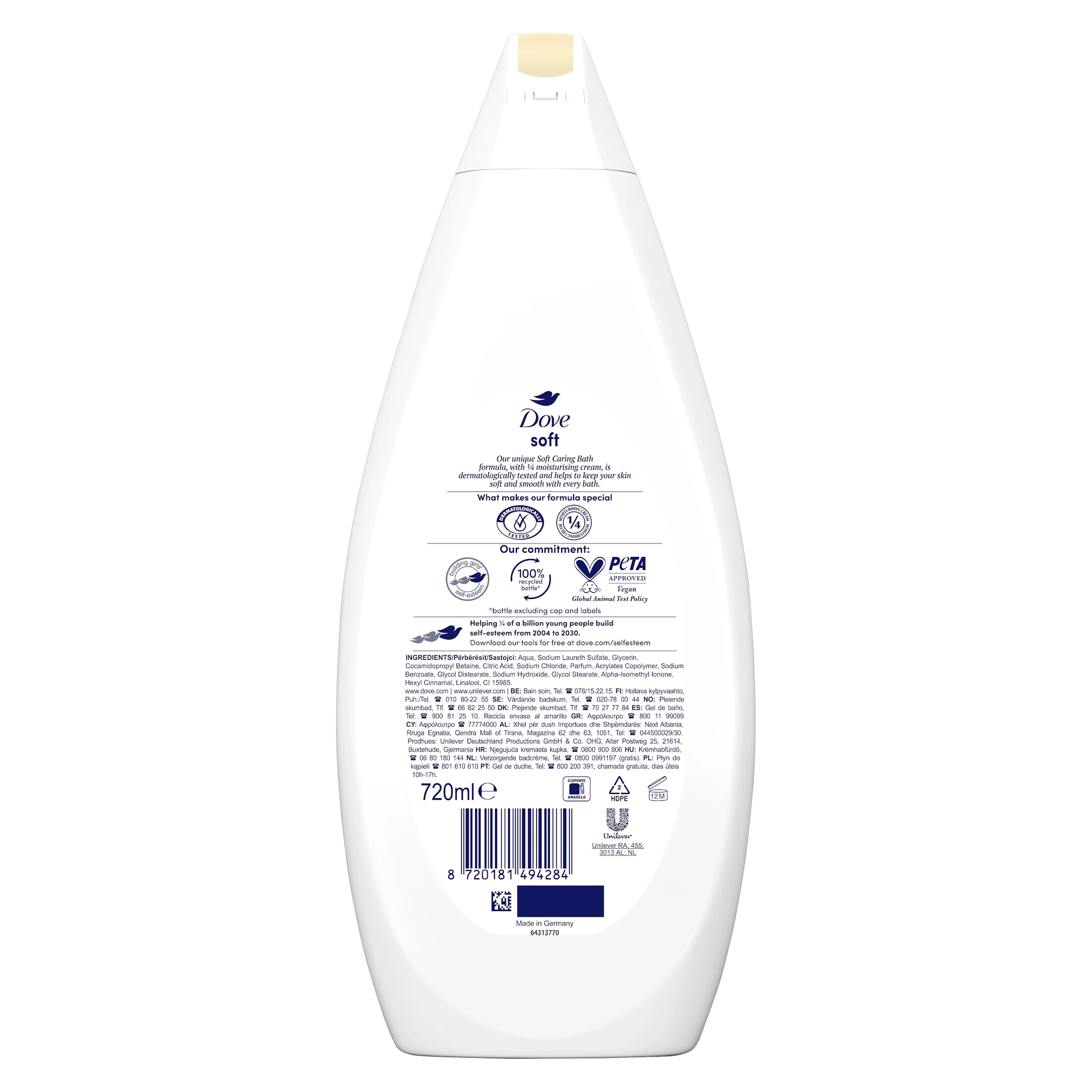 Gel De Ducha Hidratación Suave Dove 720Ml