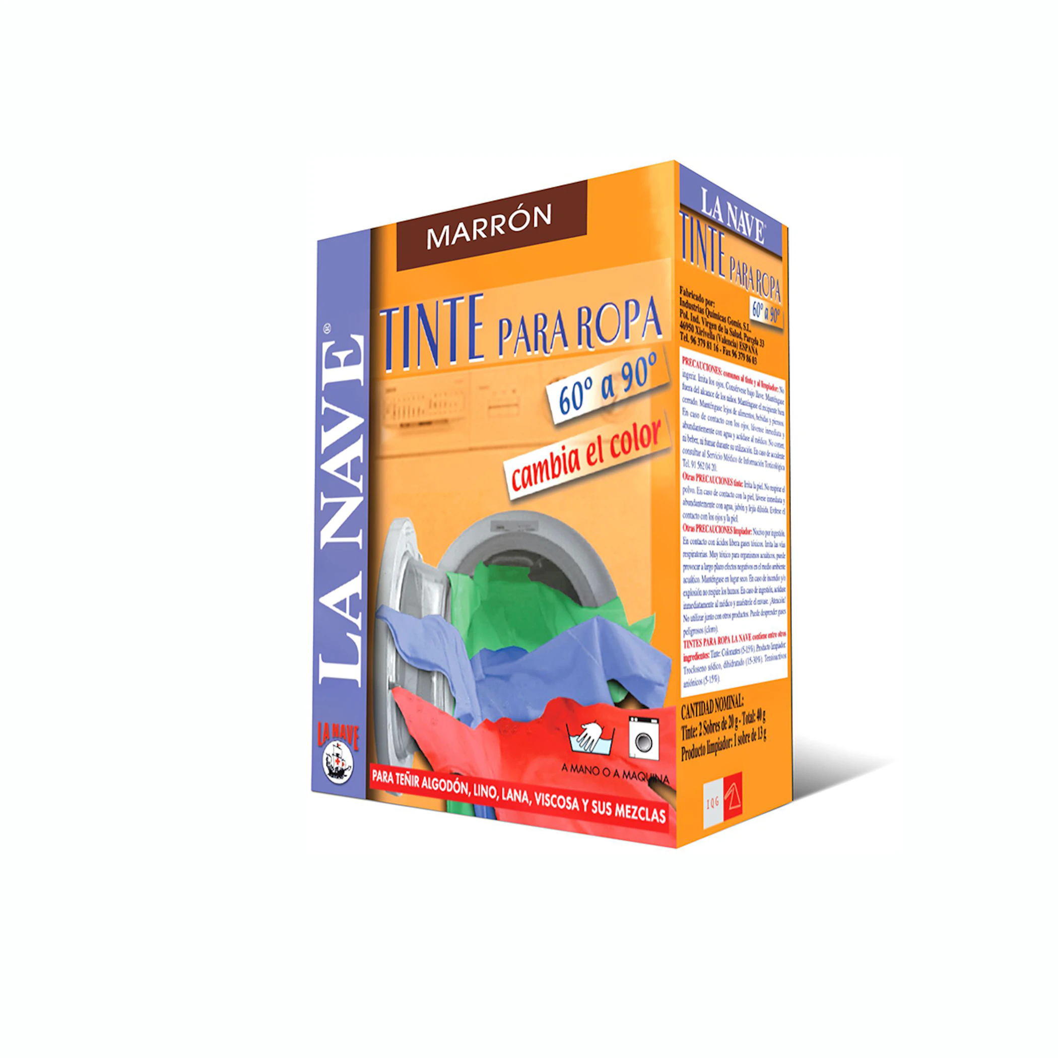 Corante Para Roupa Castanho La Nave 2x20Gr 0