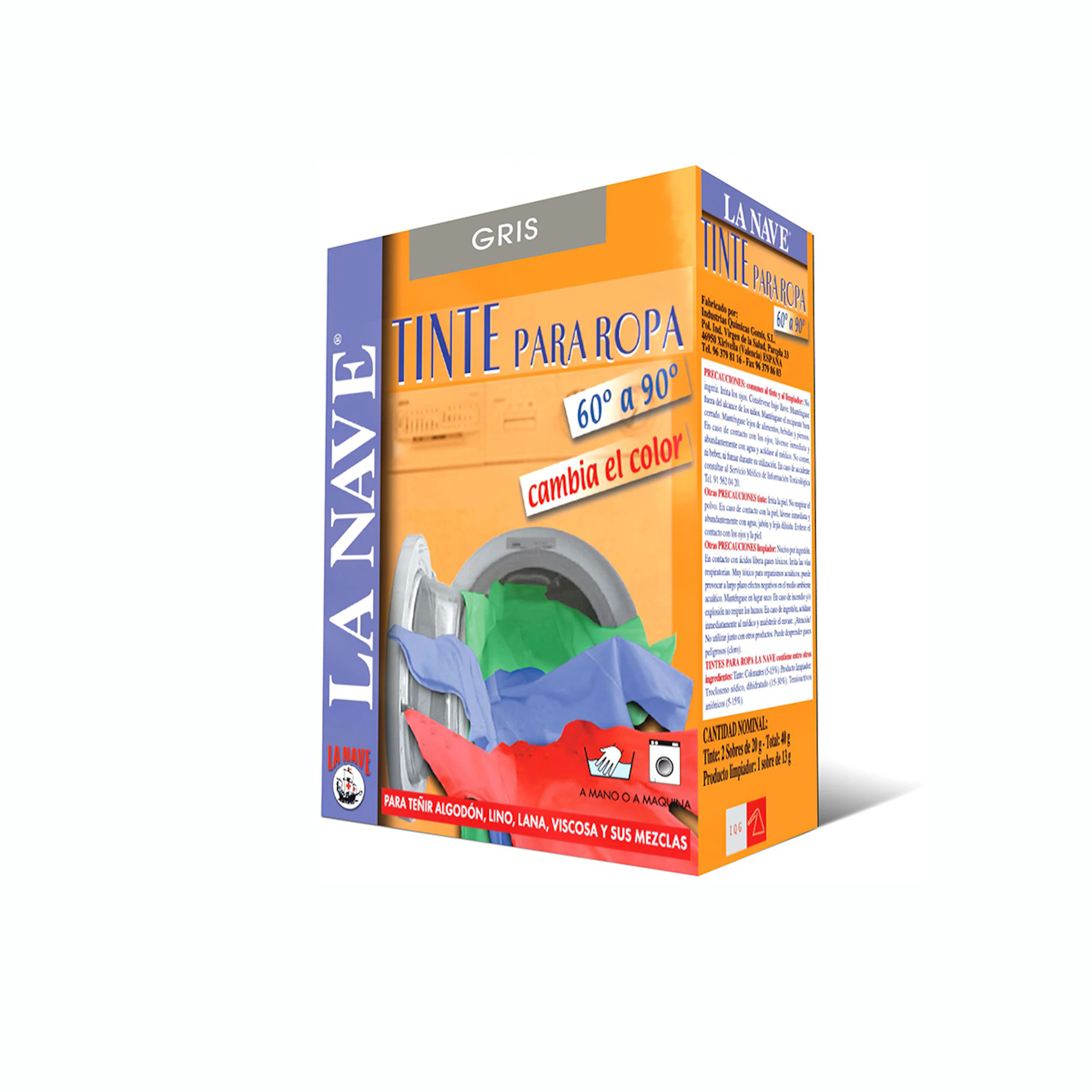 Corante Para Roupa Cinzento La Nave 2x20Gr 0