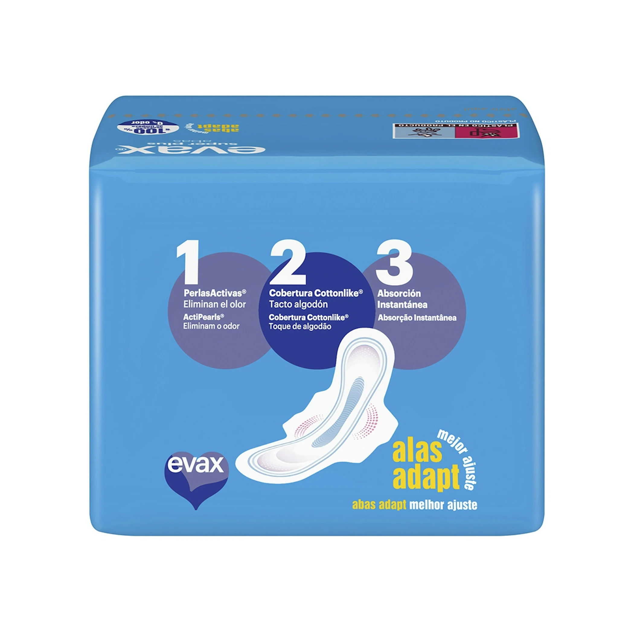 Compresas Con Alas Cottonlike Super Plus Evax 12 Uds