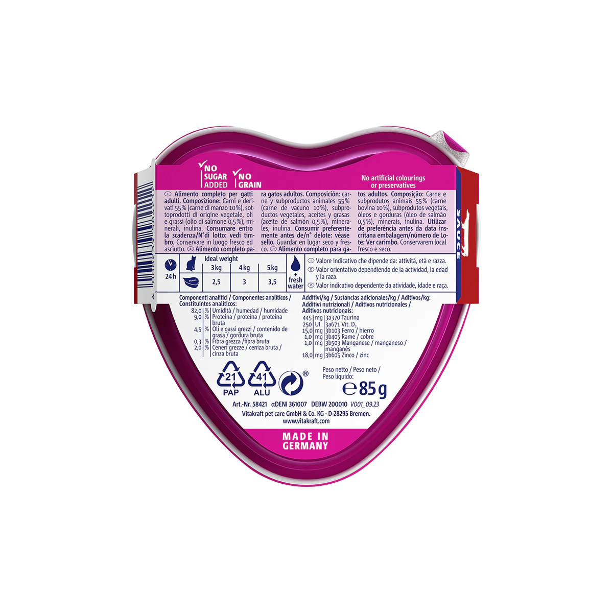 Comida Húmeda Gatos Poésie Delice Plus Ternera Vitakraft 85Gr
