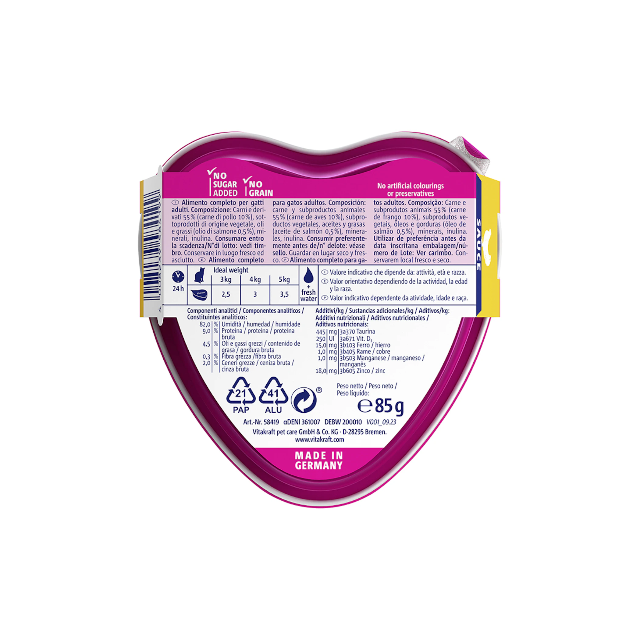 Comida Húmeda Gatos Poésie Delice Plus Pollo Vitakraft 85Gr