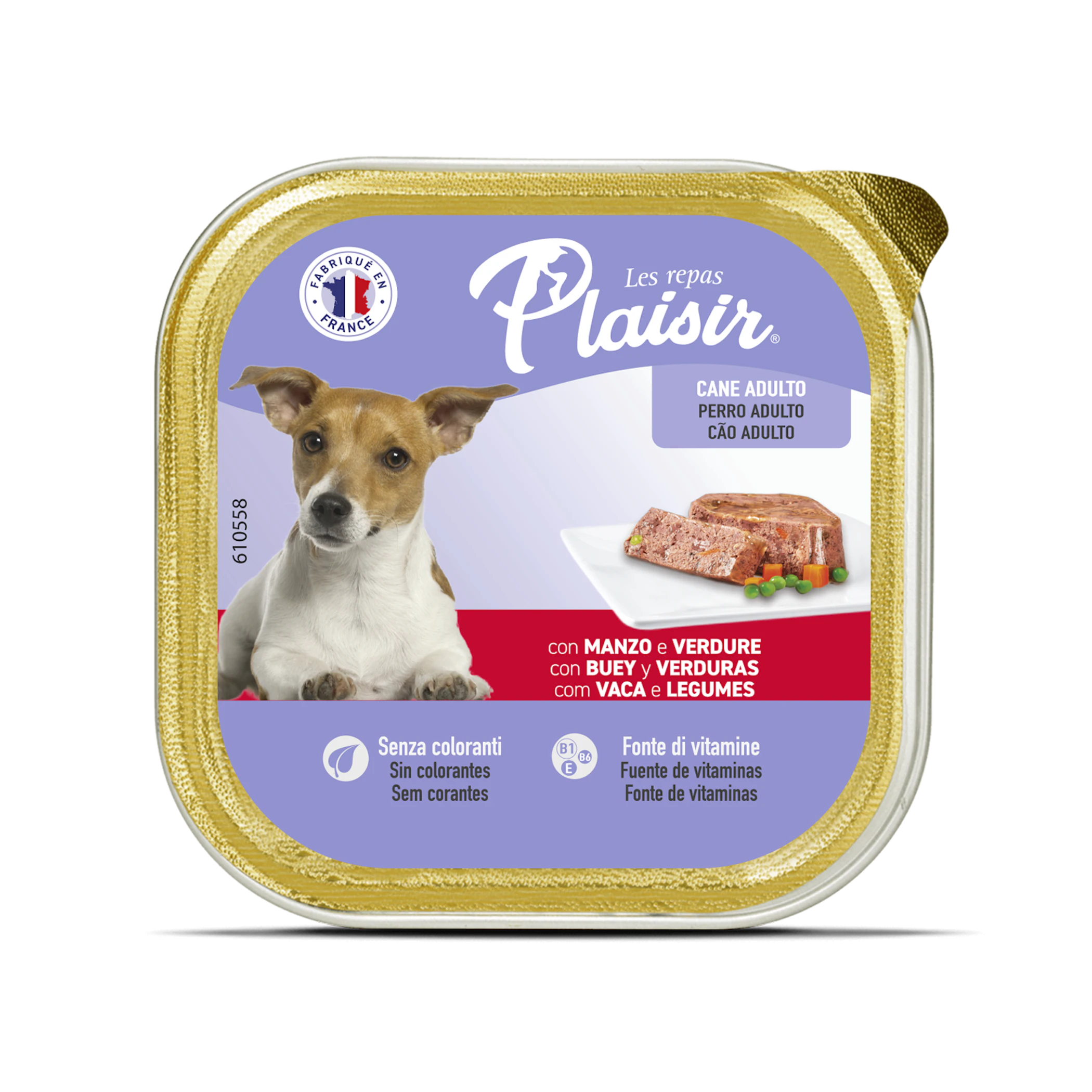 Comida Húmeda Perros Paté Buey Y Verduras Plaisir 300G 0