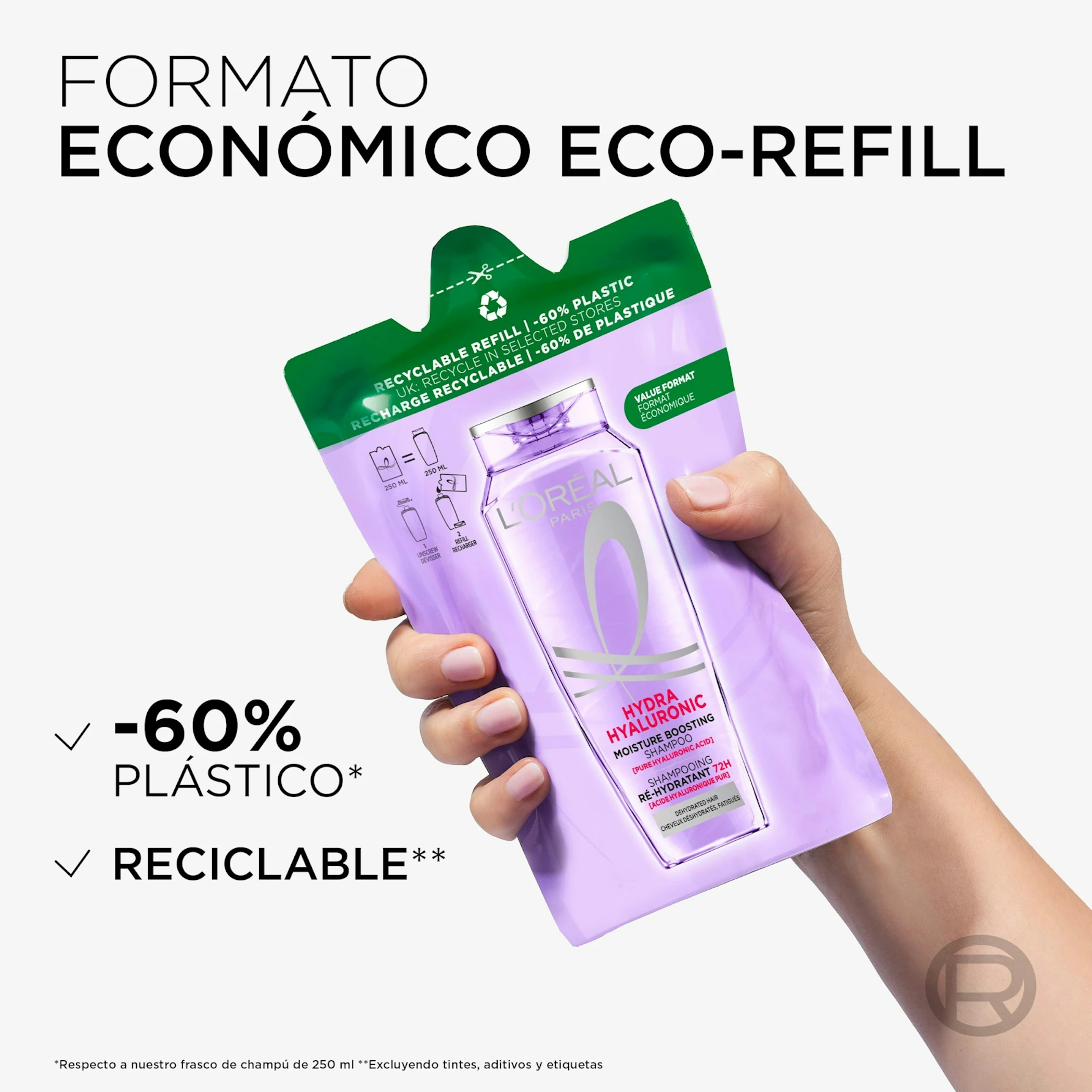 Champú Hydra Hyaluronic Ecopack Elvive 500Ml