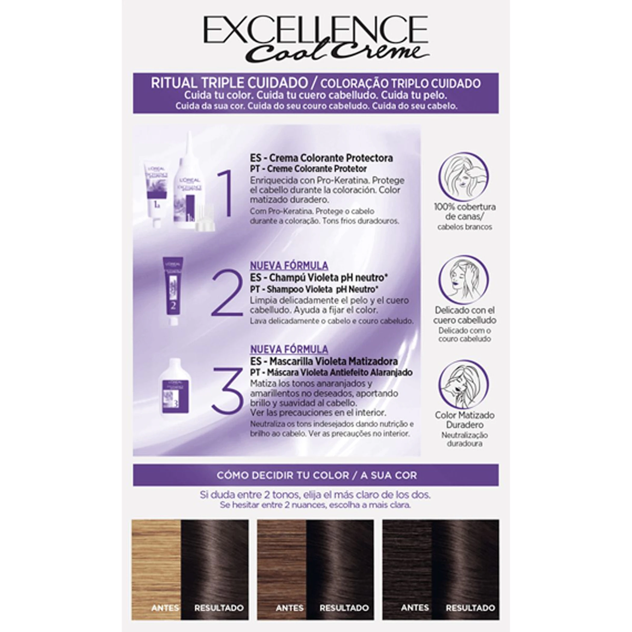 Tinte Permanente Excellence Cool Creme L’Oréal Paris N5.11 Castaño Claro Ceniza