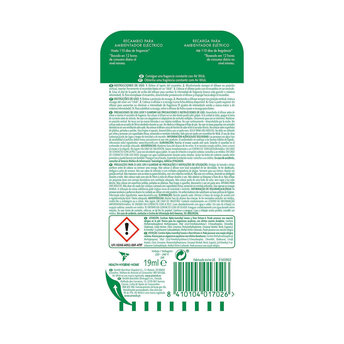 Recambio Ambientador Eléctrico Flor Air Wick