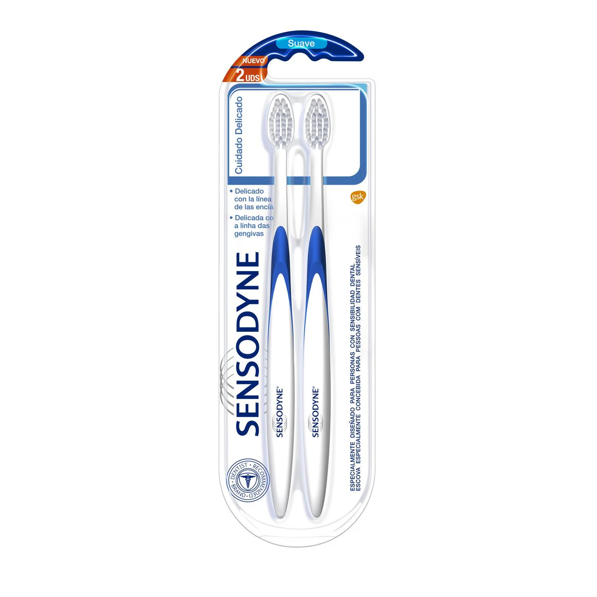 Cepillo De Dientes Suave Cuidado Delicado Sensodyne 2 Uds