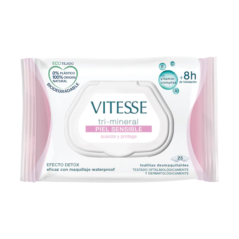 Toallitas piel sensible VITESSE, paquete 25 uds