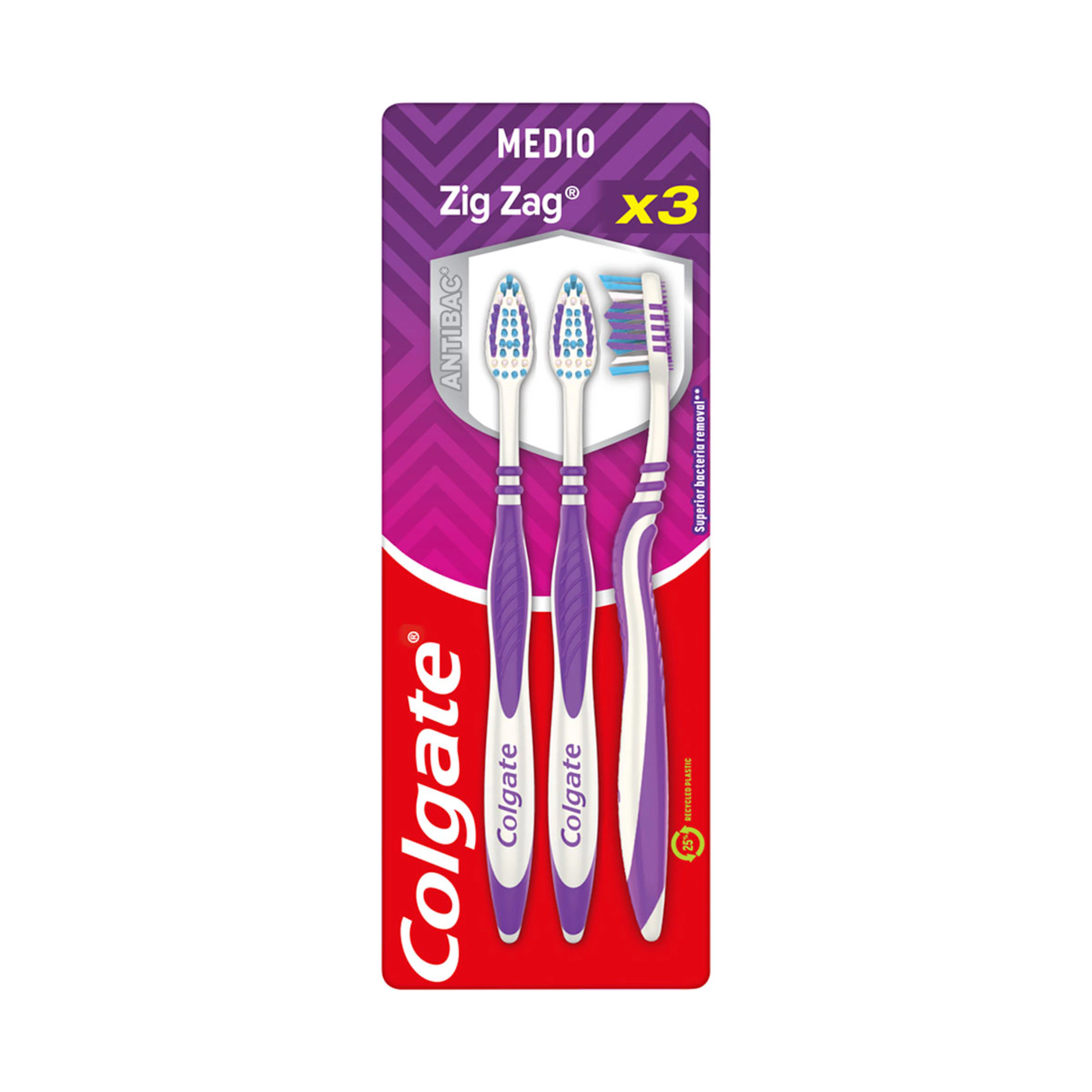 Cepillo De Dientes Zig Zag Medio Colgate 3 Uds