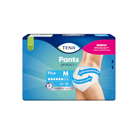 Pants de incontinencia plus Talla M TENA, paquete 14 uds