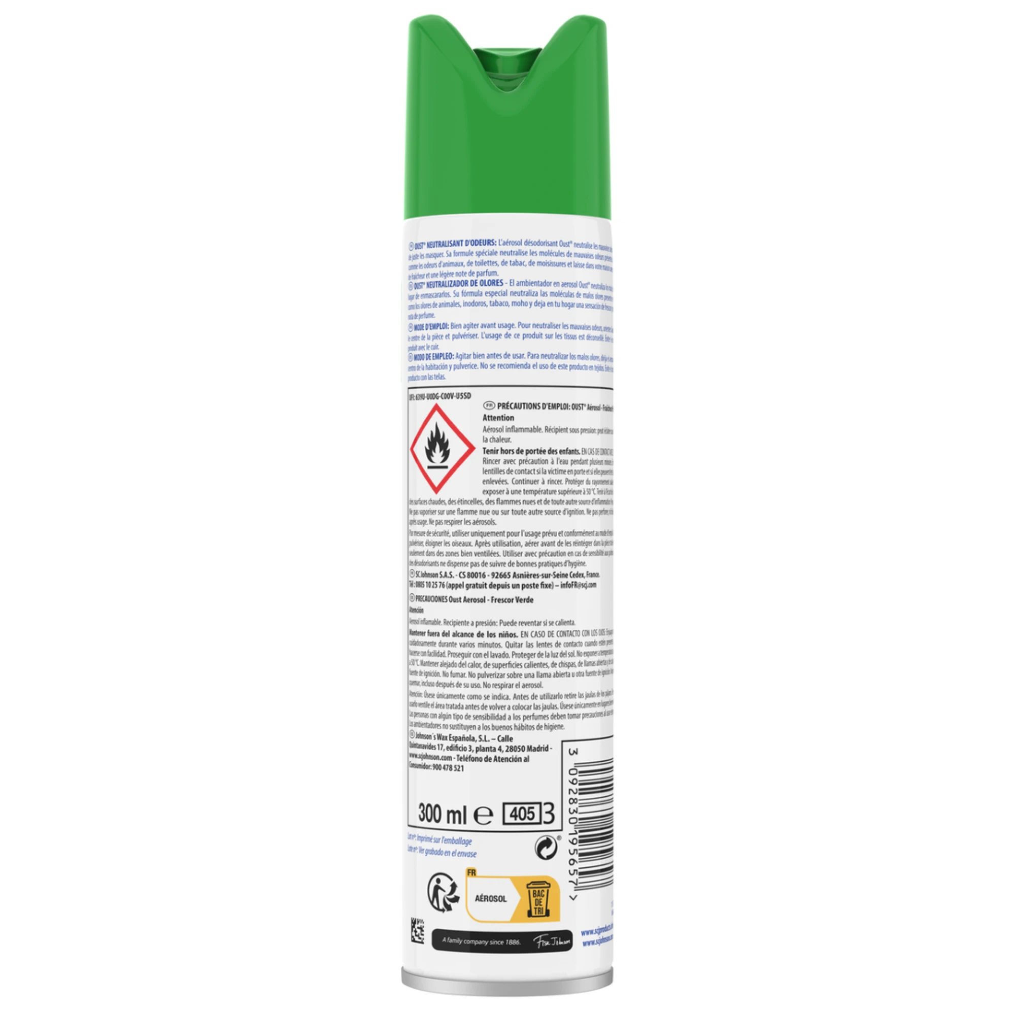 Neutralizador De Olores Frescor Verde Oust 300Ml