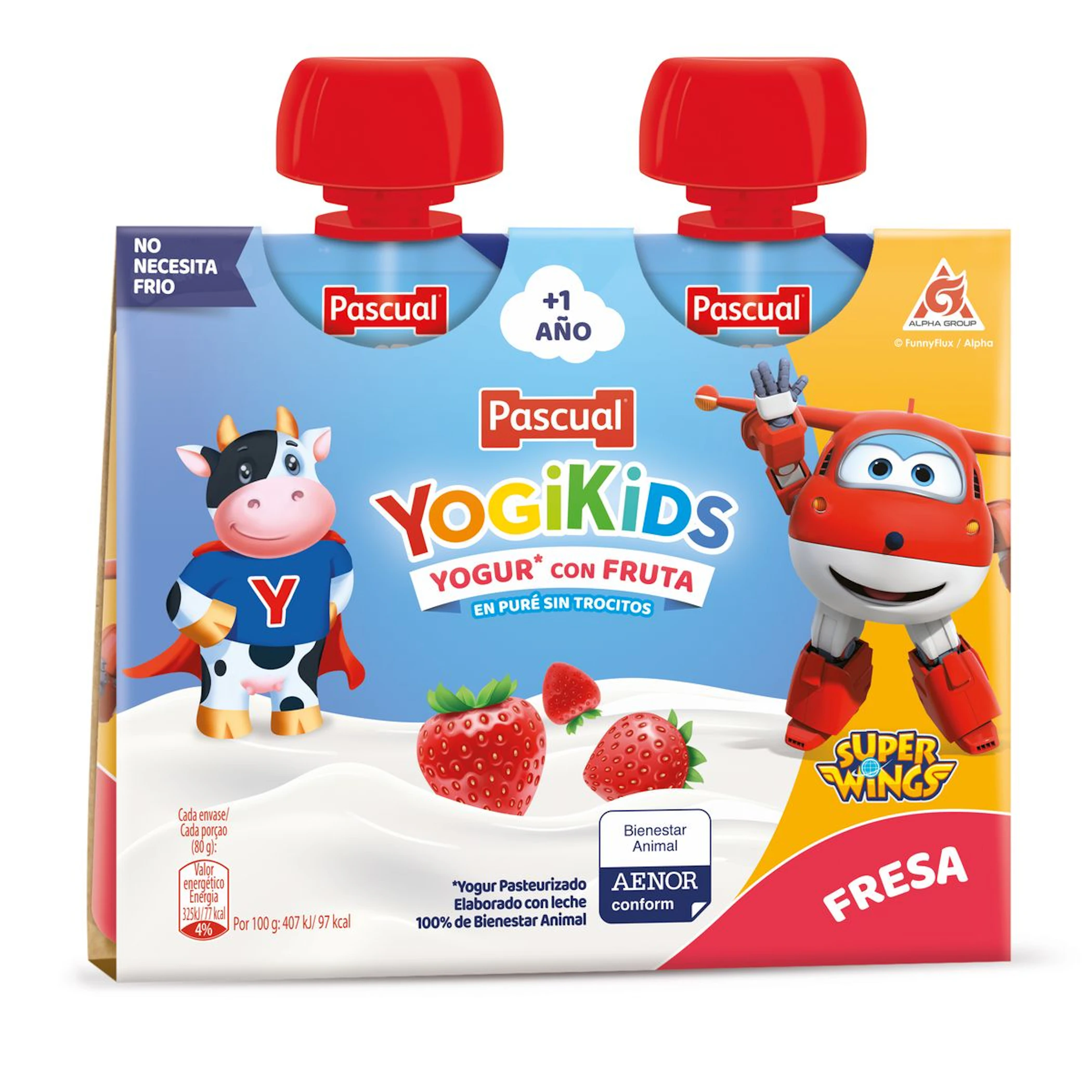 Yogur Yogikids Fresa Pascual 2x80Gr