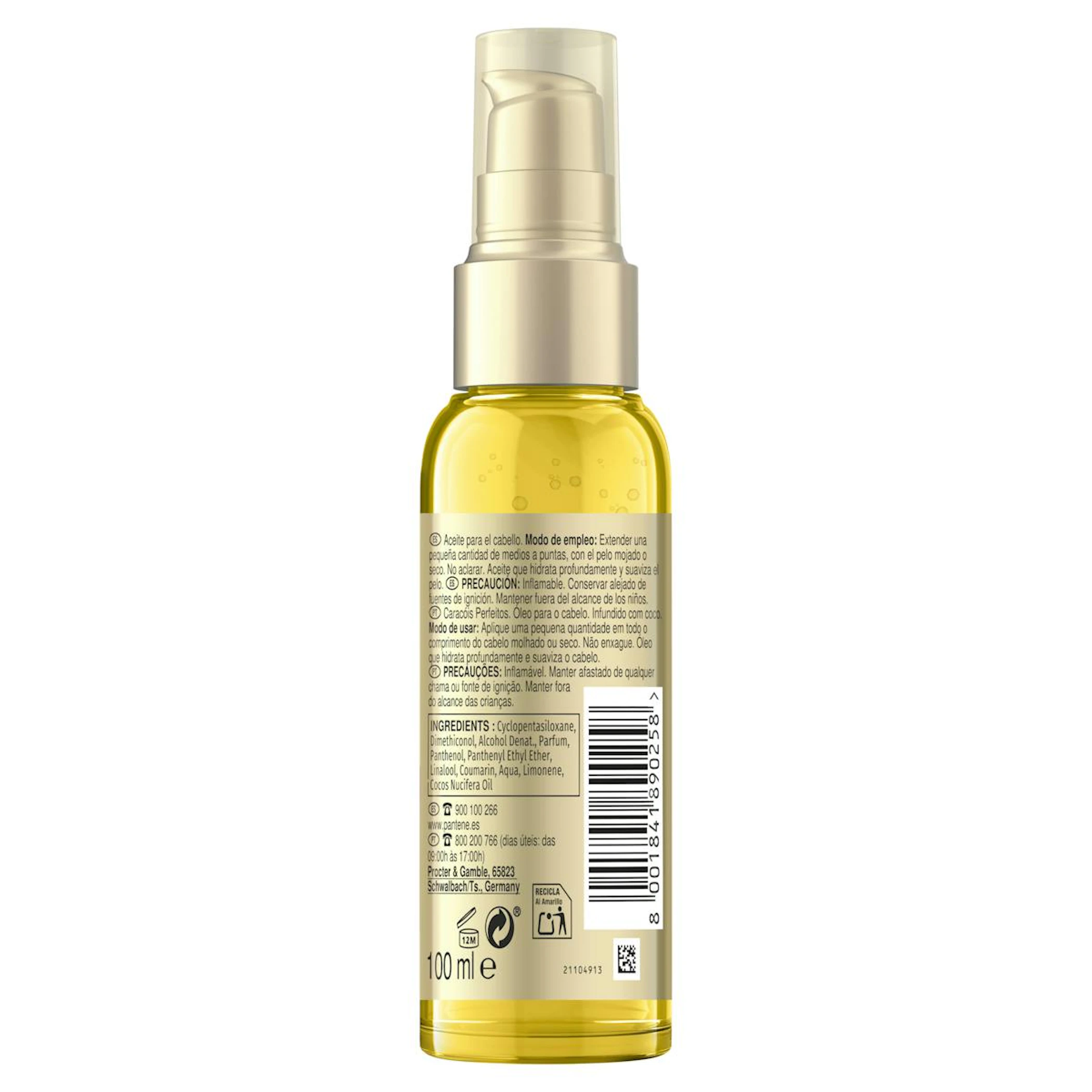 Aceite Capilar Coco Rizos Definidos Pantene 100Ml