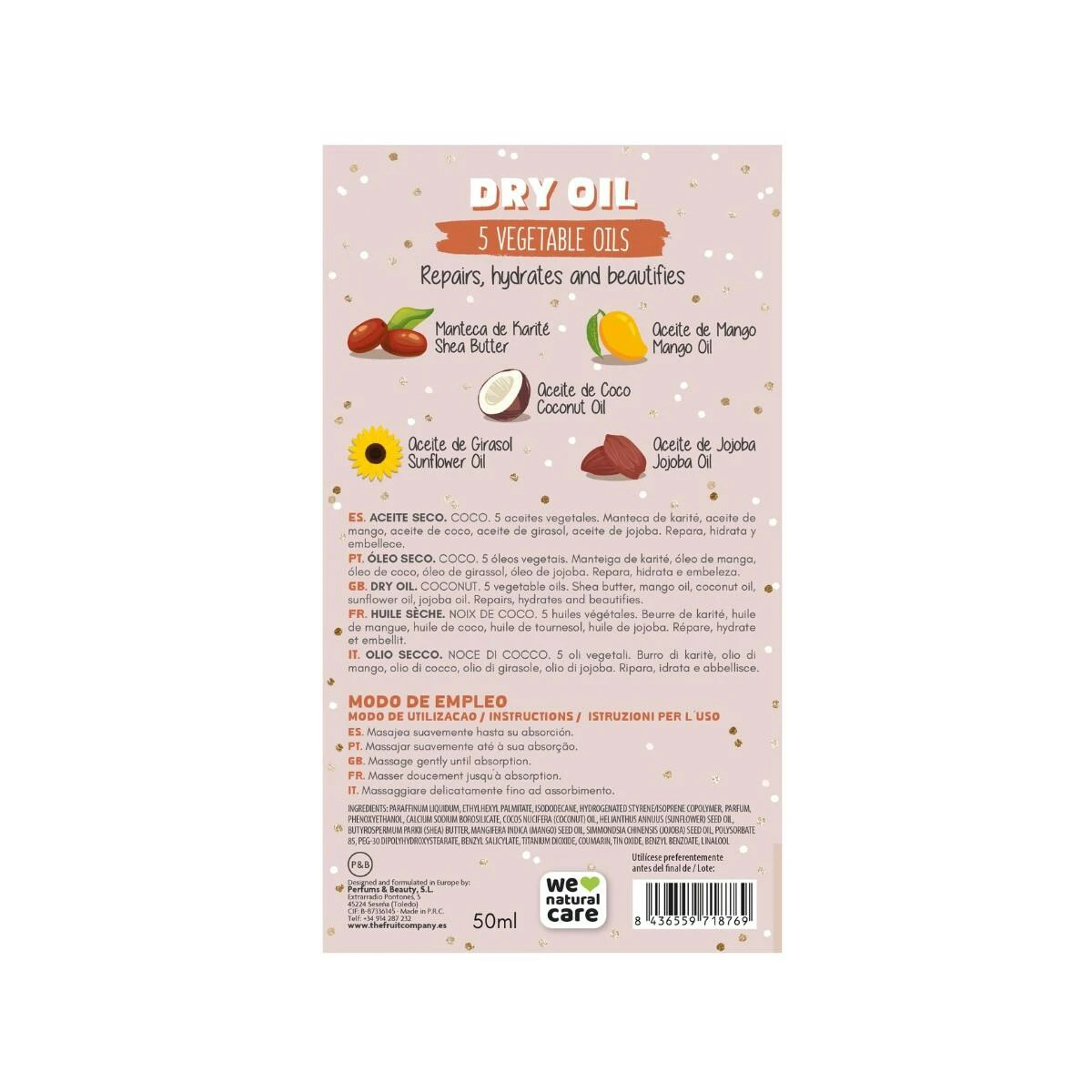 Aceite Corporal Con Glitter Coco The Fruit Company 40 Ml