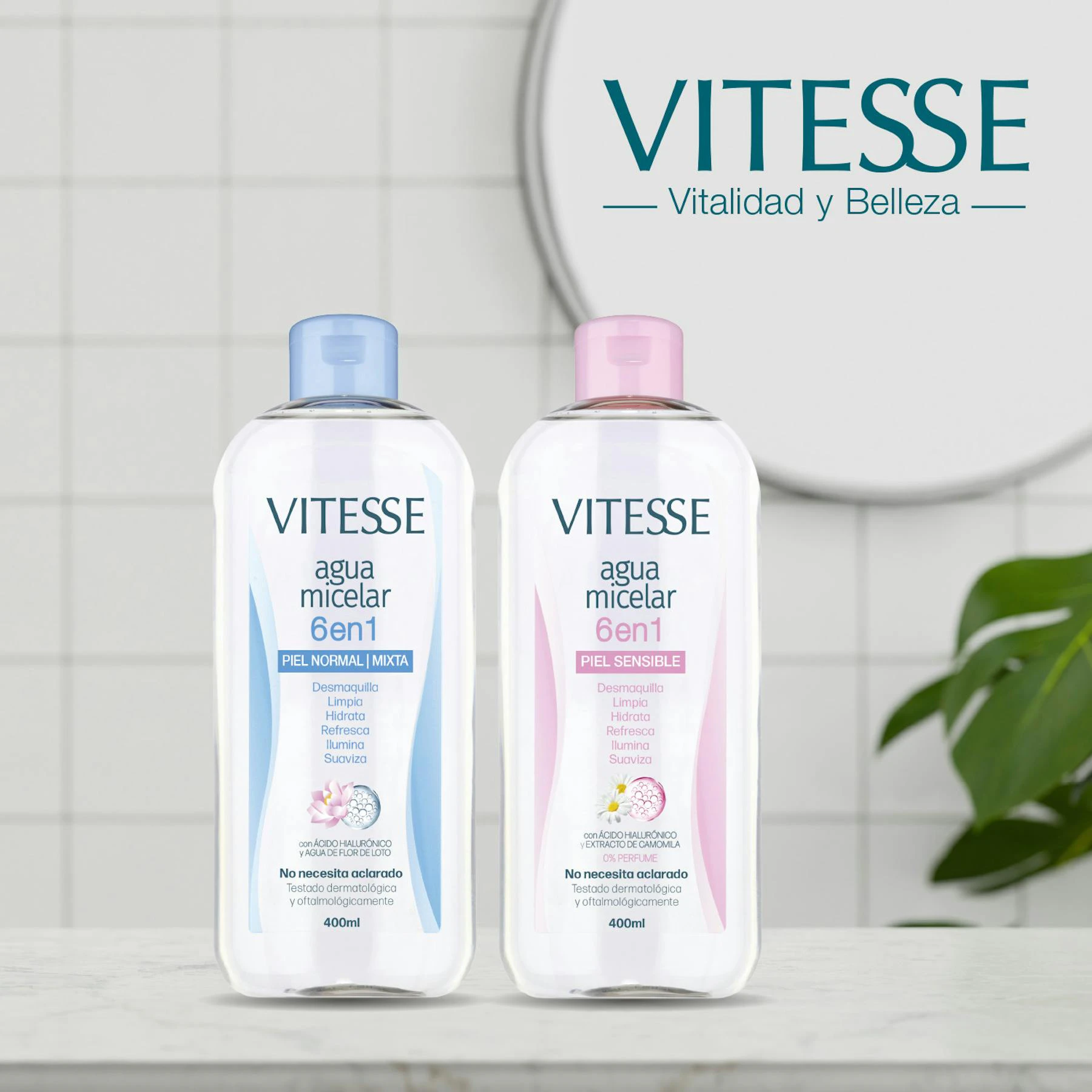 Agua Micelar 6 En 1 Piel Normal Y Mixta Vitesse 400Ml