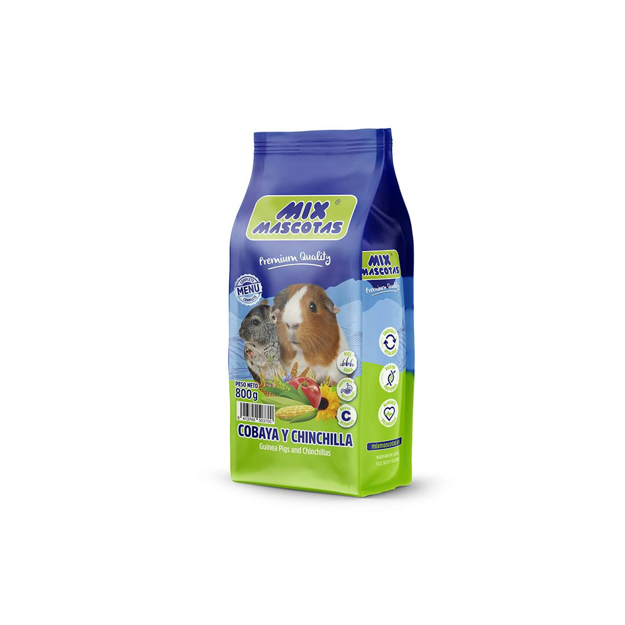 Alimento Cobaias E Chinchilas Mix Mascotas 800Gr 0
