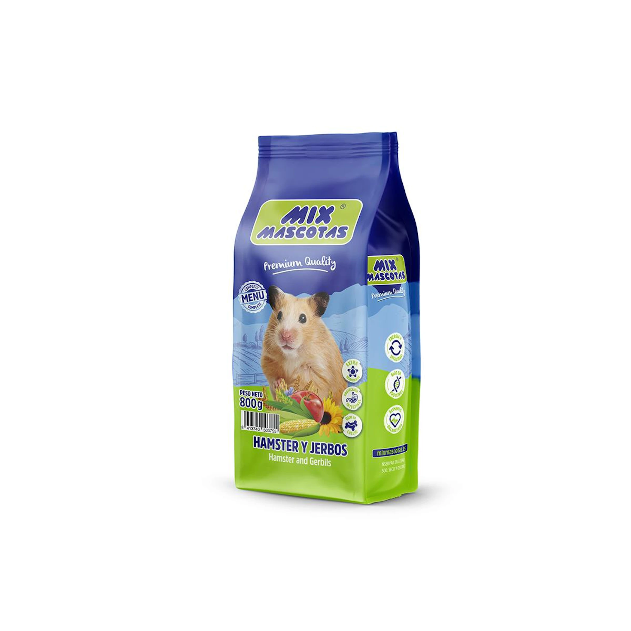 Alimento Hamster E Gerbos Mix Mascotas 800Gr 0