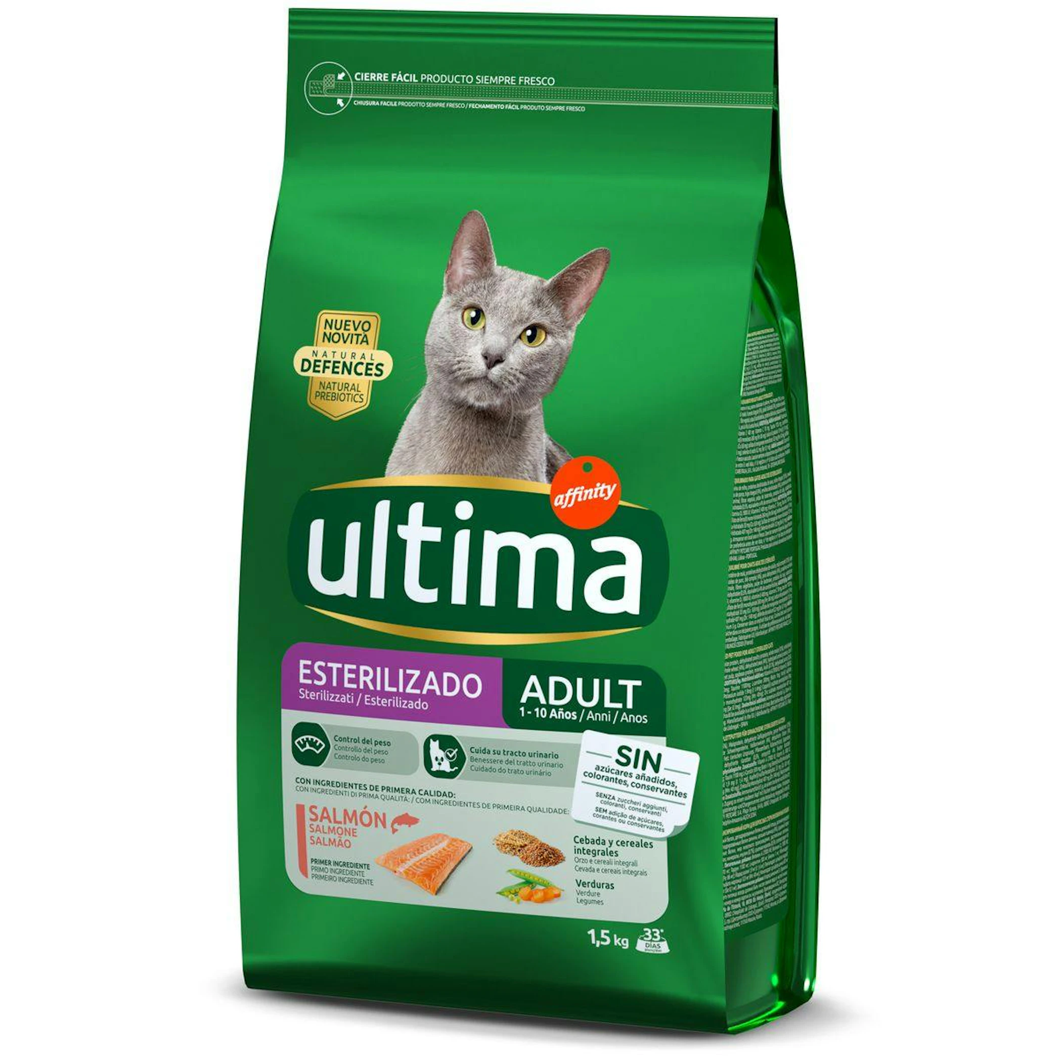 Pienso Gatos Esterilizados Salmón Ultima 1.5Kg 0