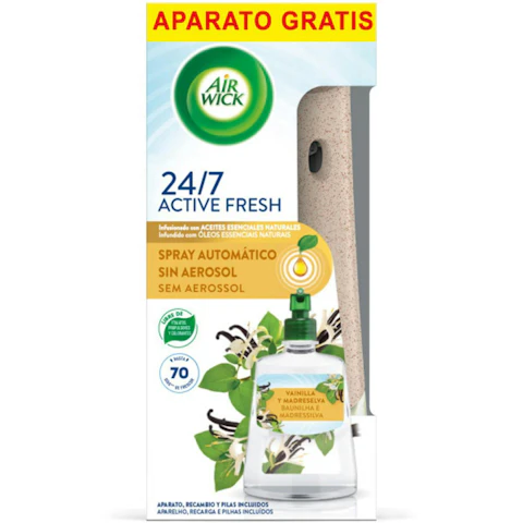 Ambientador Automático + Recambio Vainilla Active Fresh Air Wick