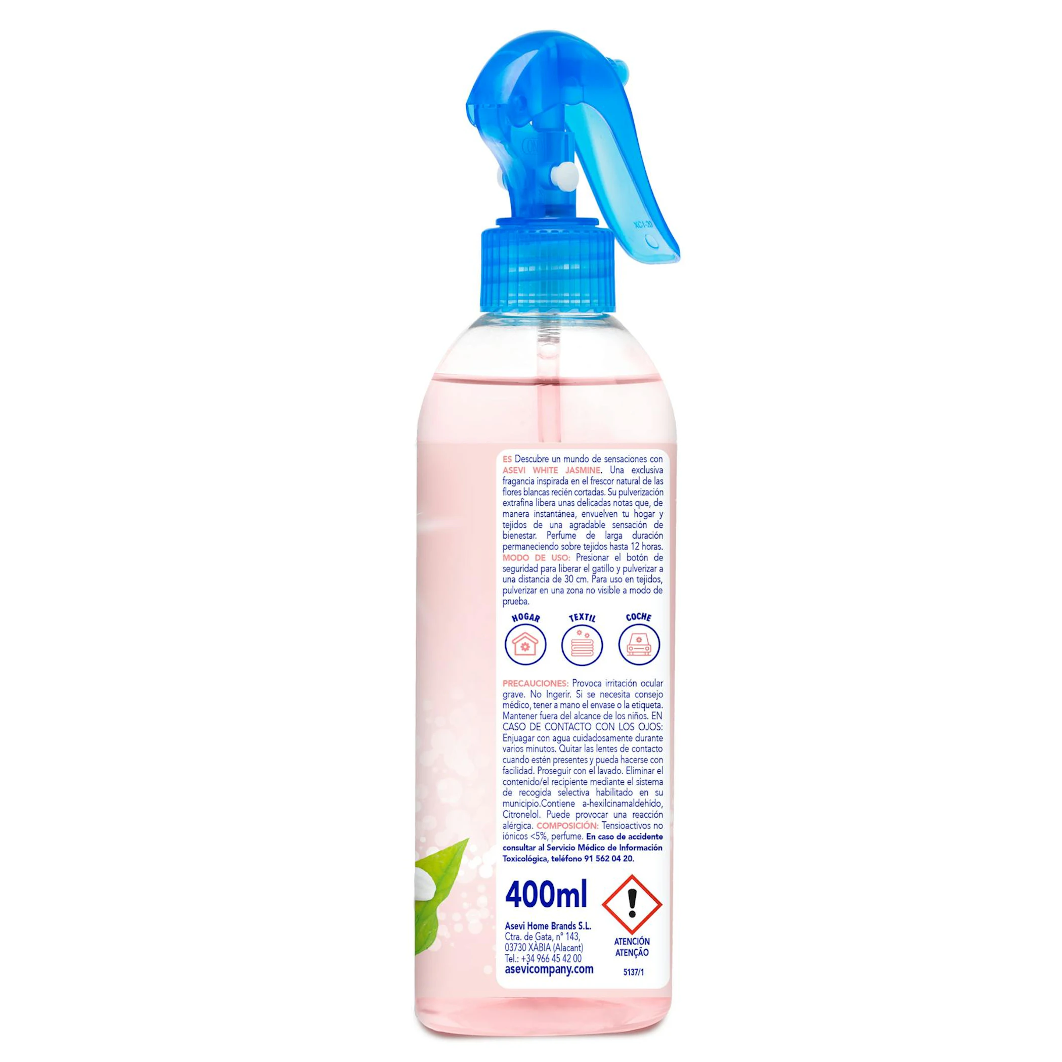 Ambientador Spray White Jasmine Asevi 400Ml