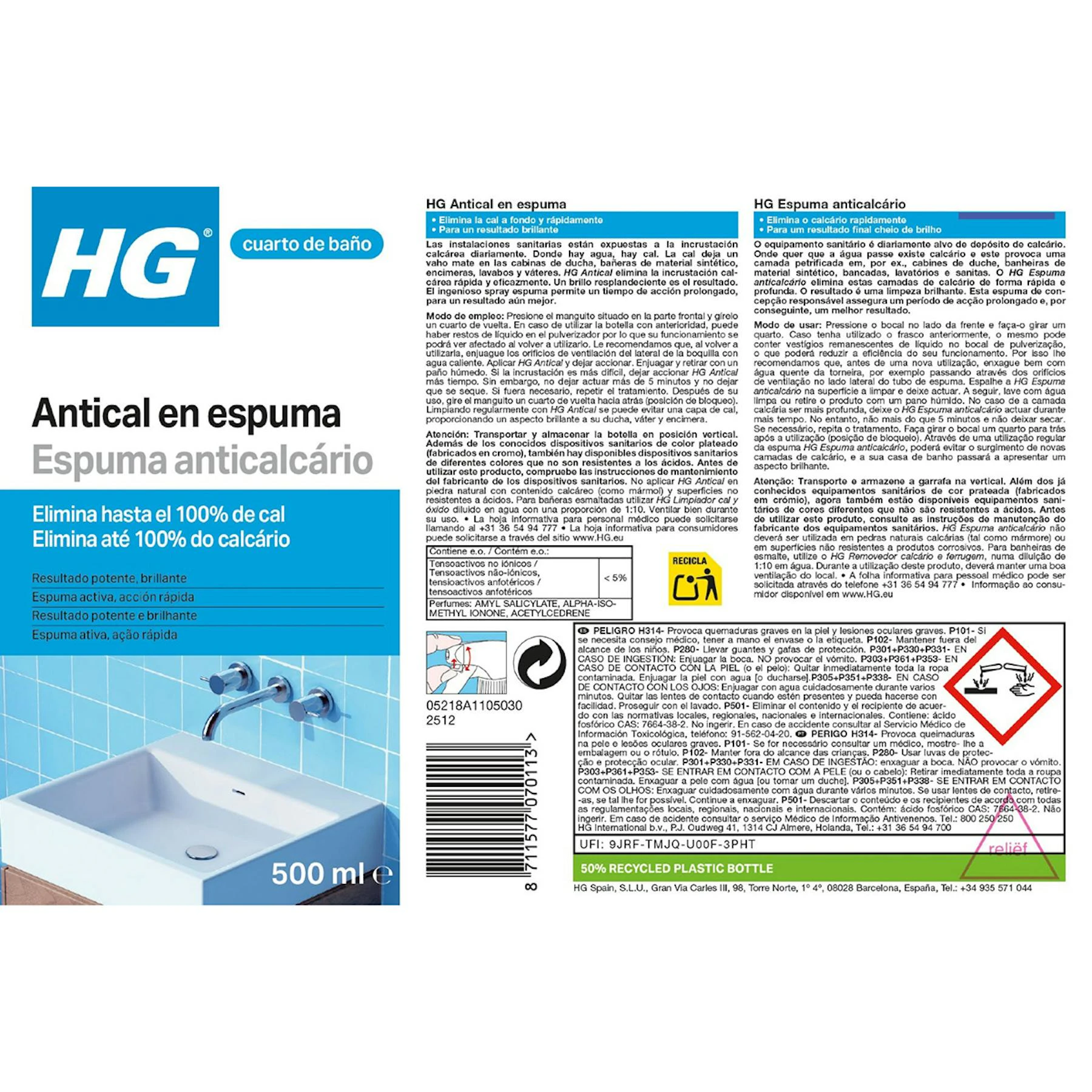 Antical En Espuma HG 500Ml
