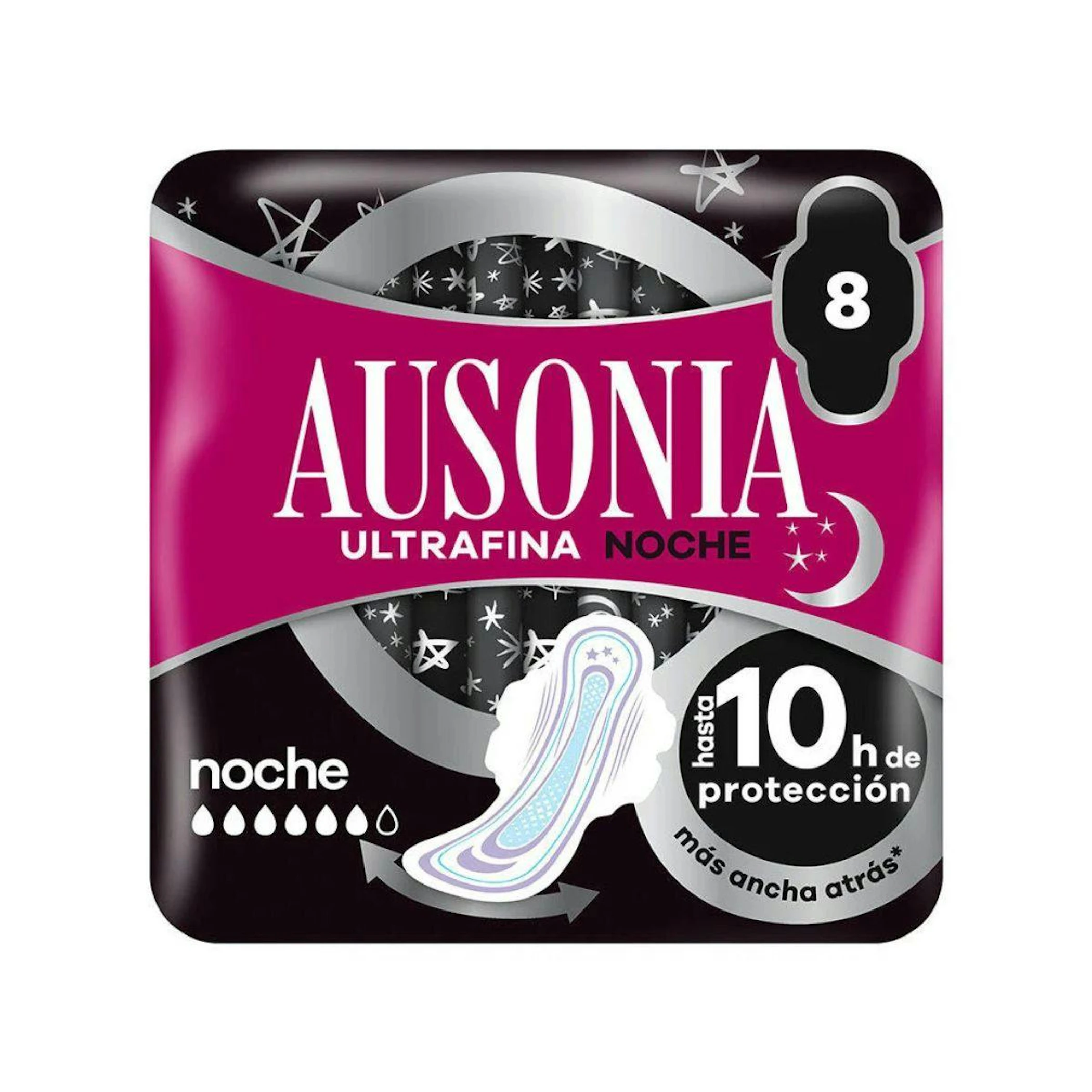 Compresas Ultrafinas Con Alas Noche Ausonia 8 Uds 0