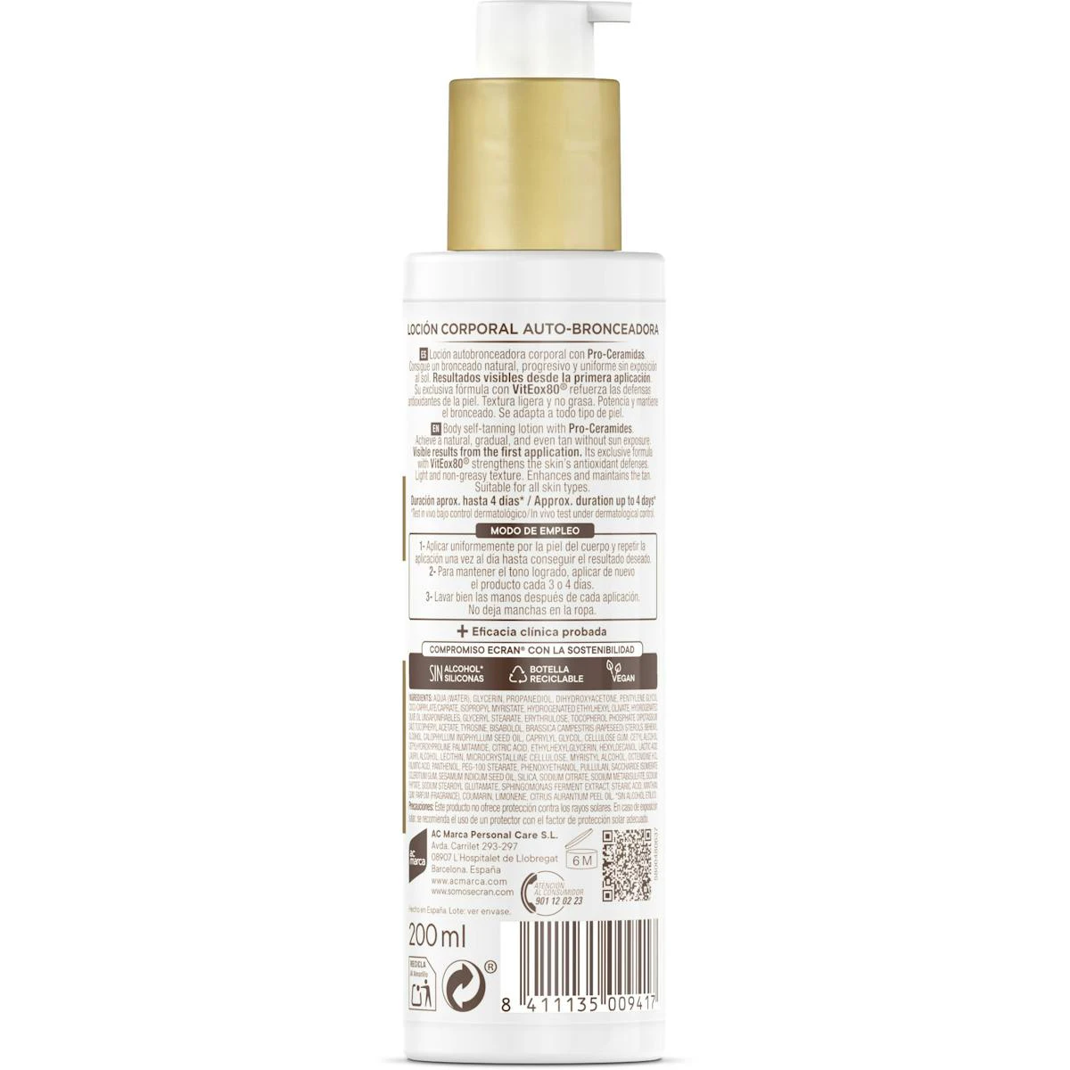 Loção Autobronzeadora Miracle Bronze Ecran 200Ml