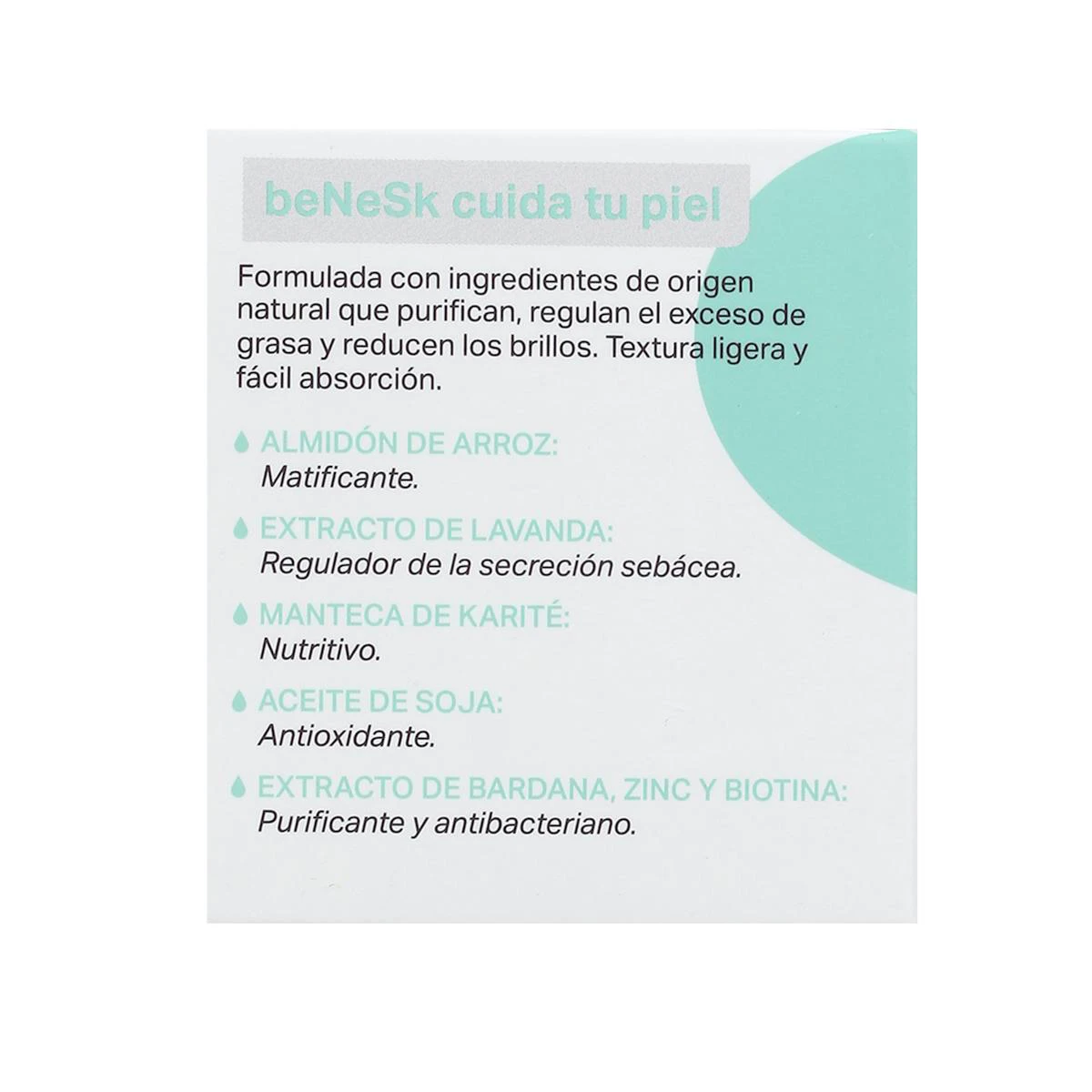 Crema Facial Matificante Benesk 50Ml