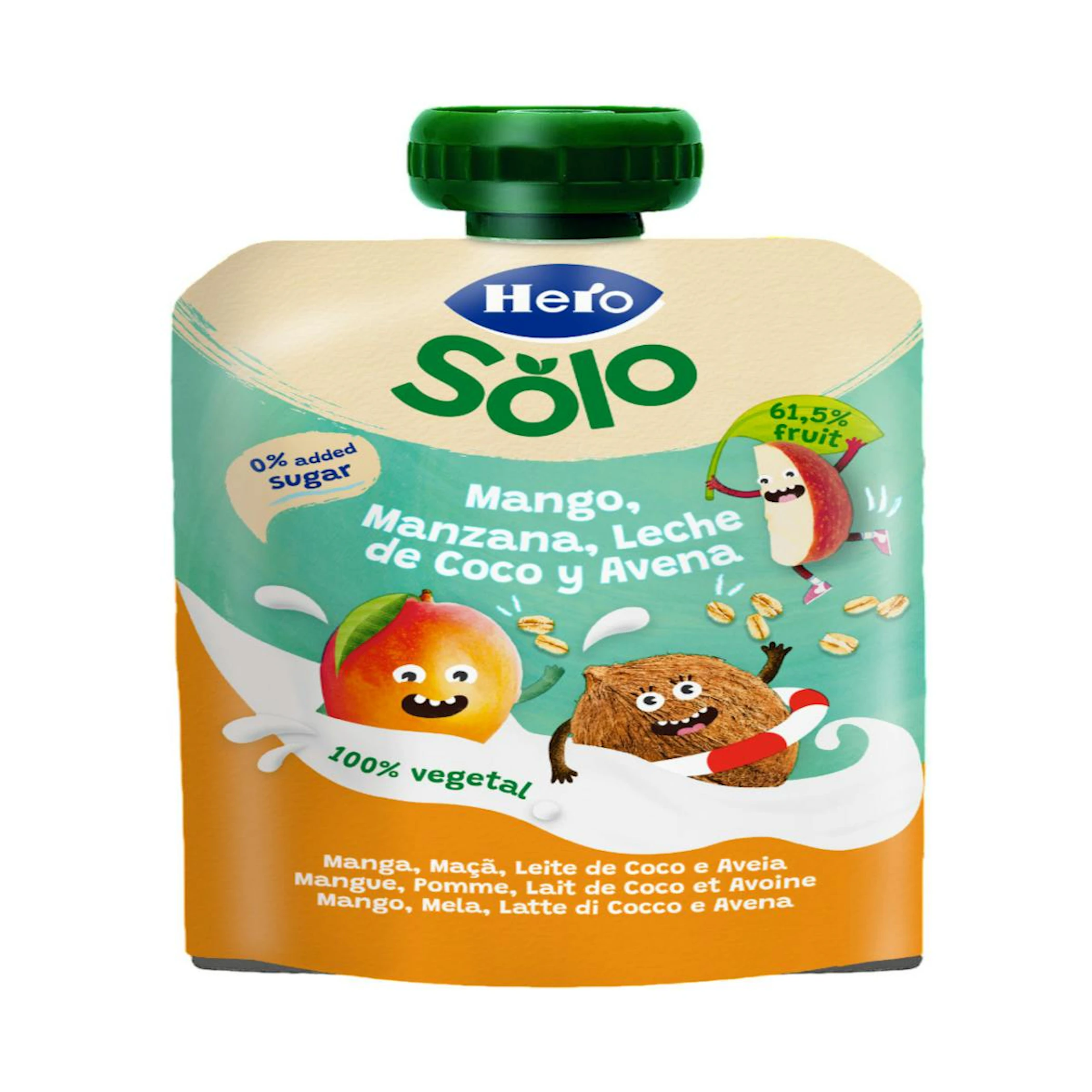 Bolsita Mango, Manzana, Coco Y Avena Hero 100Gr 0
