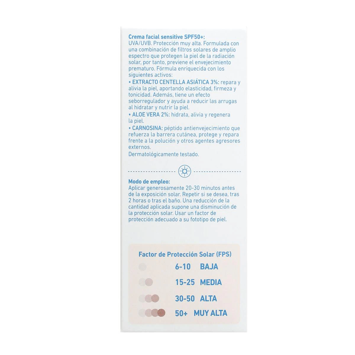 Crema Solar Facial Sensitive SPF 50+ Bonté 50Ml