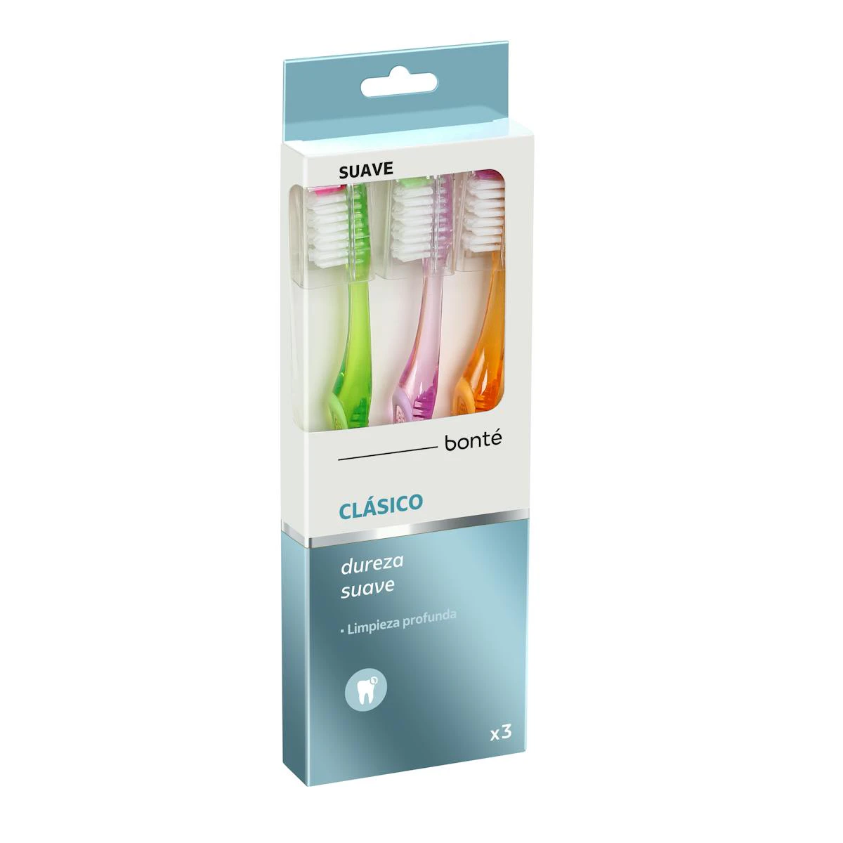 Escova De Dentes Clássica Suave Bonté Pack 3 unid.
