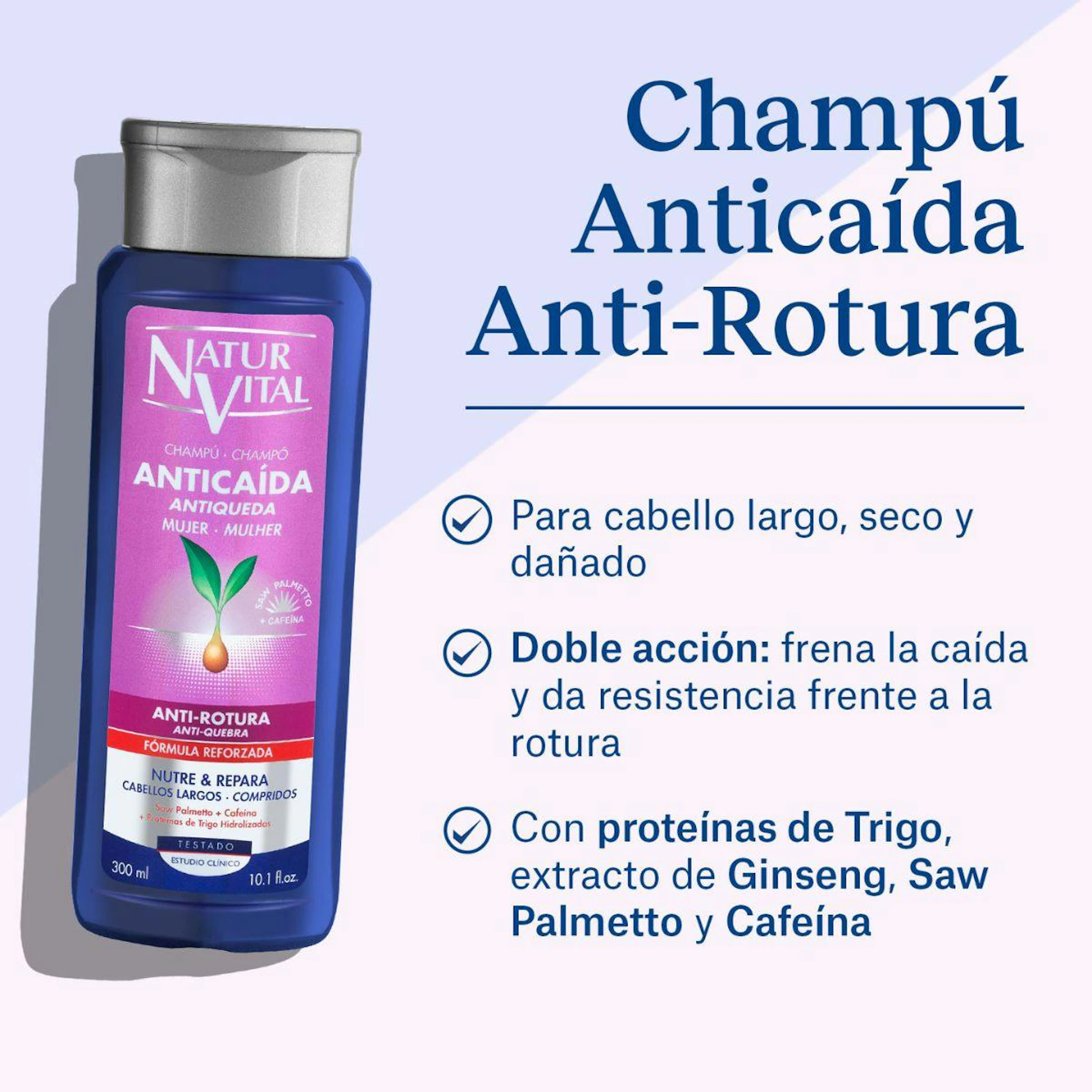 Champú Anticaída Mujer Naturvital 300Ml