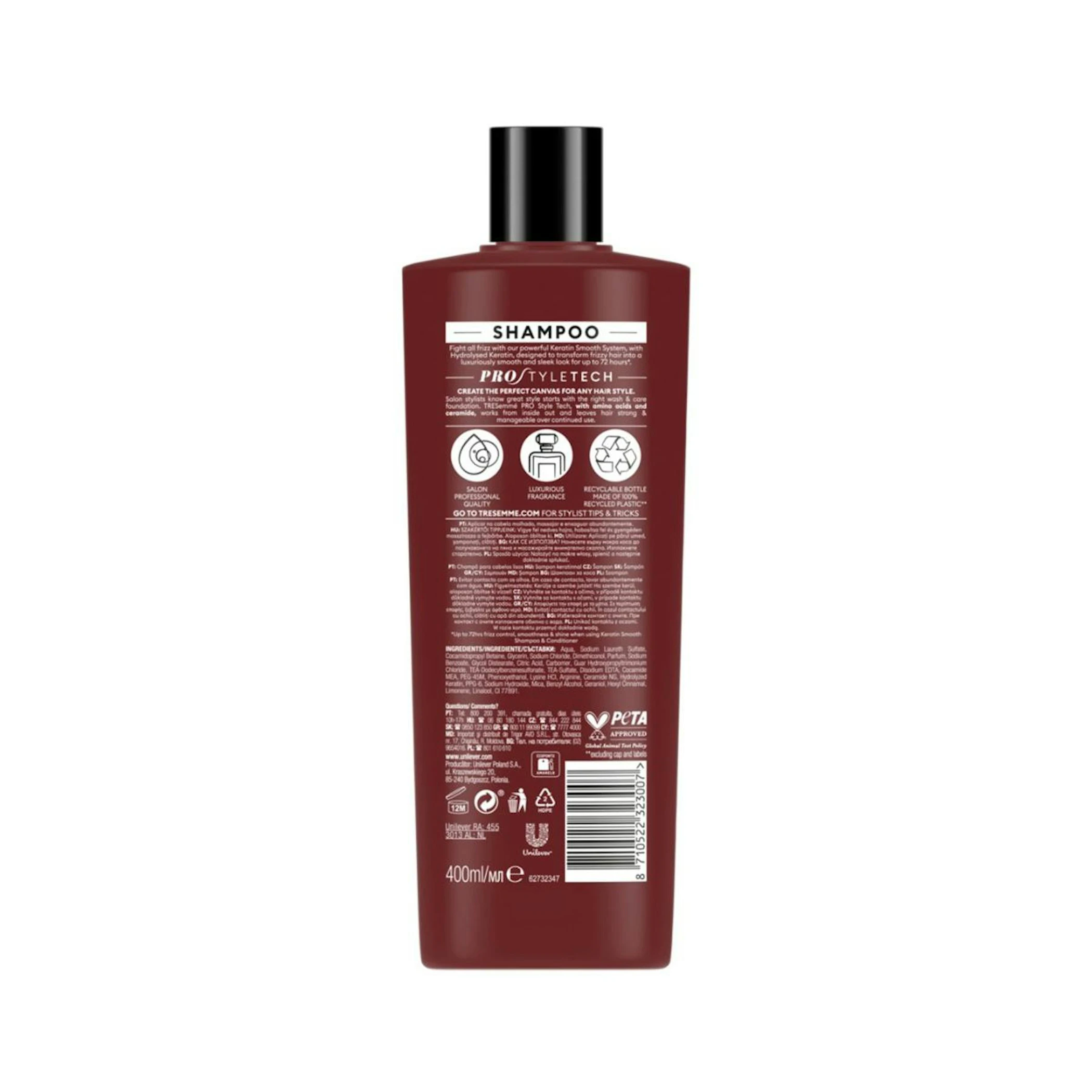 Champú Liso Keratina TRESemmé 400Ml