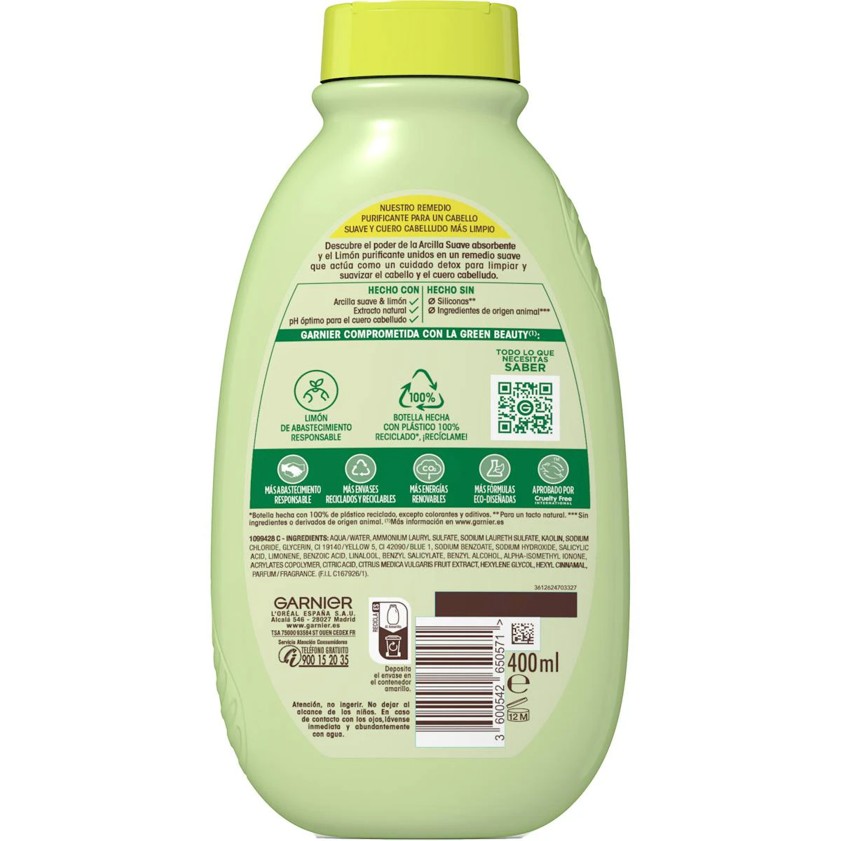 Champú Arcilla Suave y Limón Original Remedies 400Ml