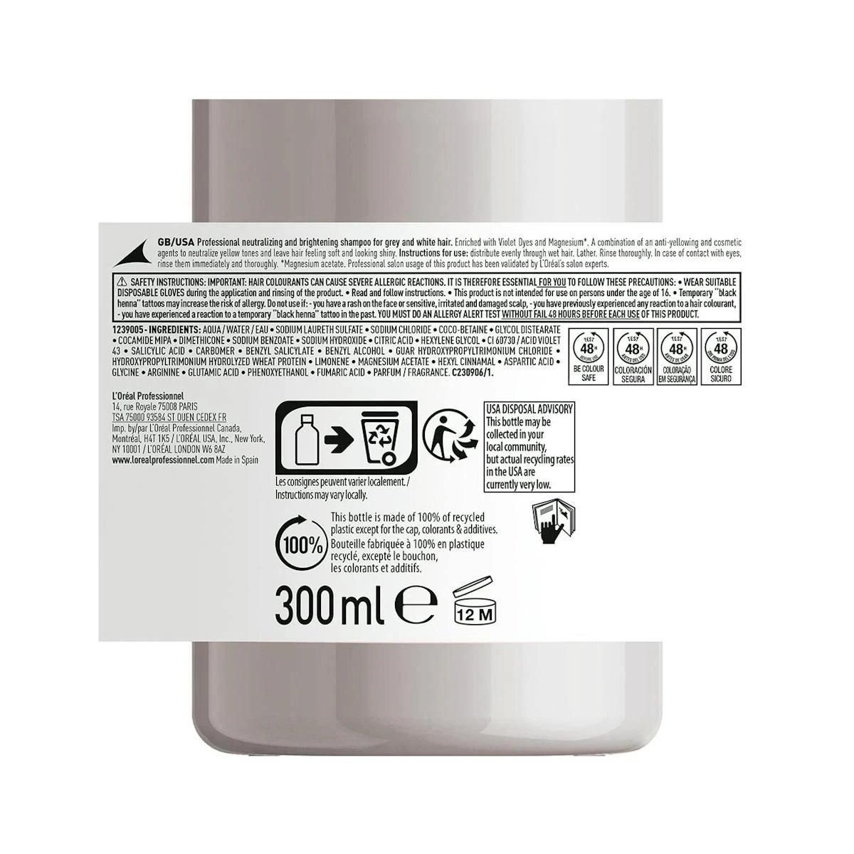 Champú Silver L'Oréal Professionnel 300Ml