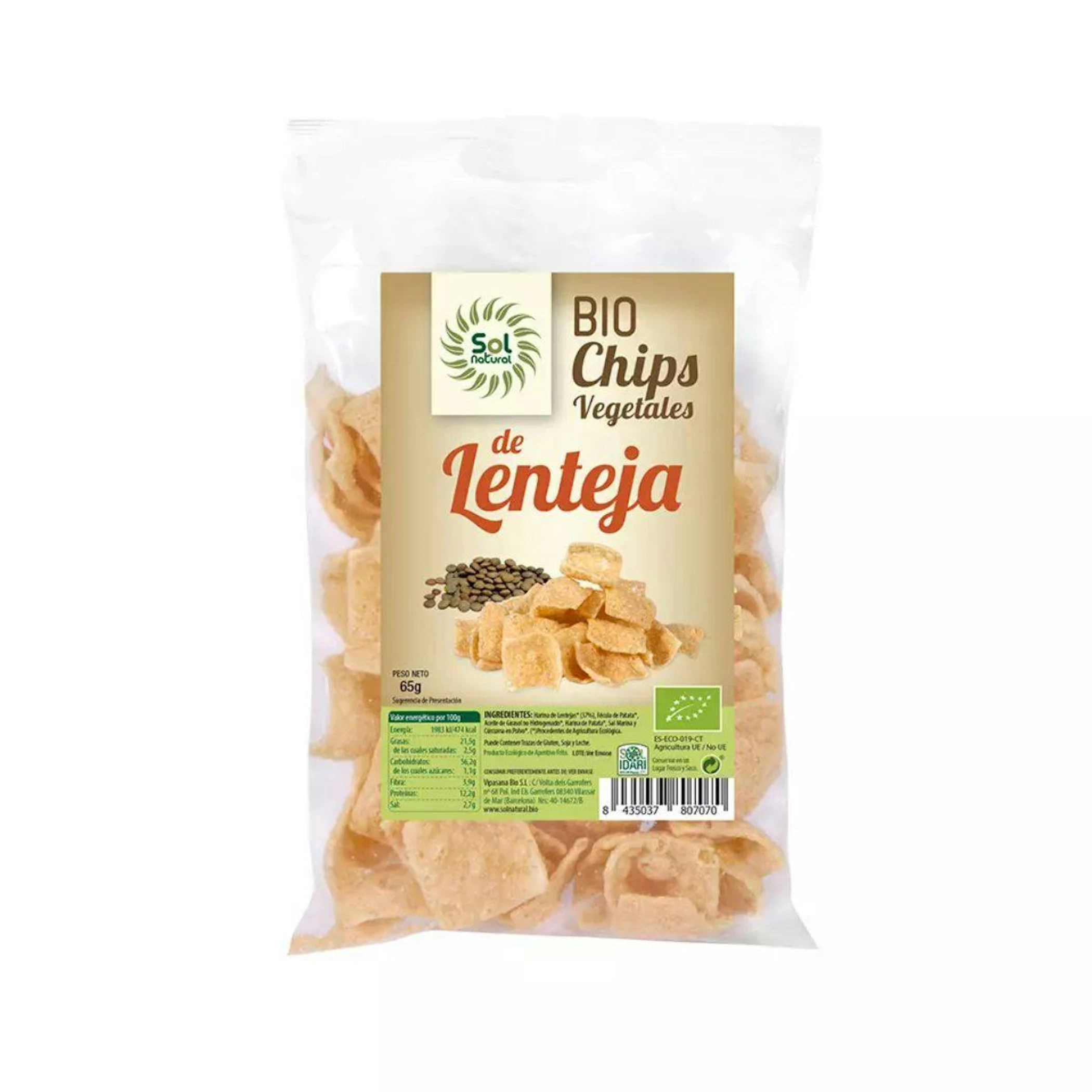 Chips De Lentejas Sol Natural 65 Gr 0