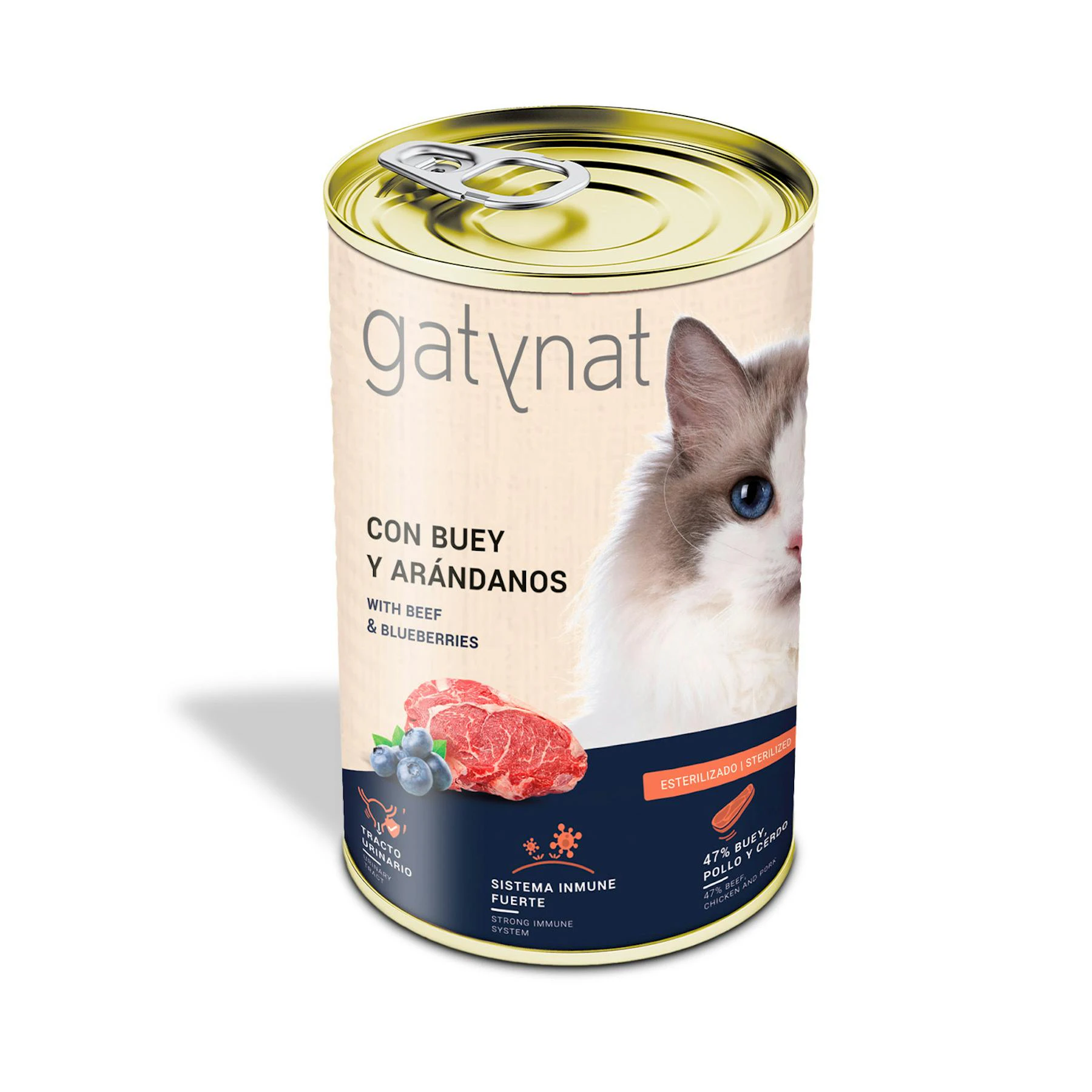 Comida Húmeda Gato Buey Y Arandanos Gatynat 400Gr Comida Húmeda Gato Buey Y Arandanos Gatynat 400Gr 0