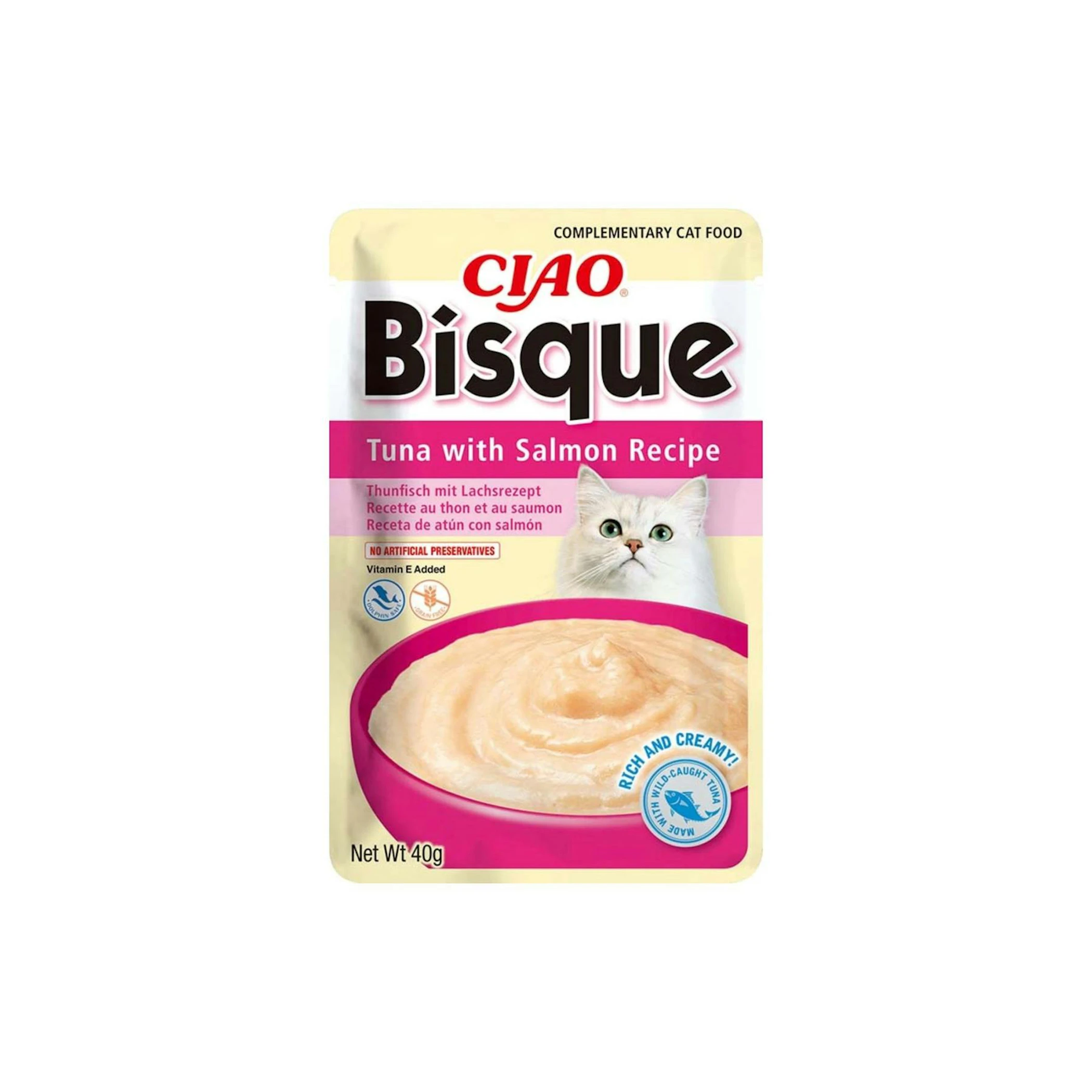 Comida Húmeda Gatos Atún Y Salmón Ciao 40Gr 0