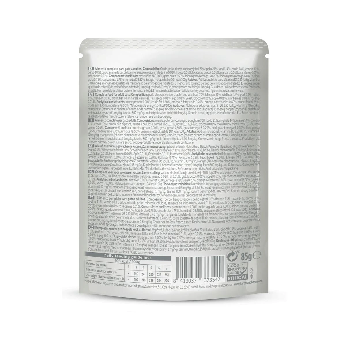 Comida Húmida Gatos Grain Free Wild Mountain Harper & Bone 85 Gr