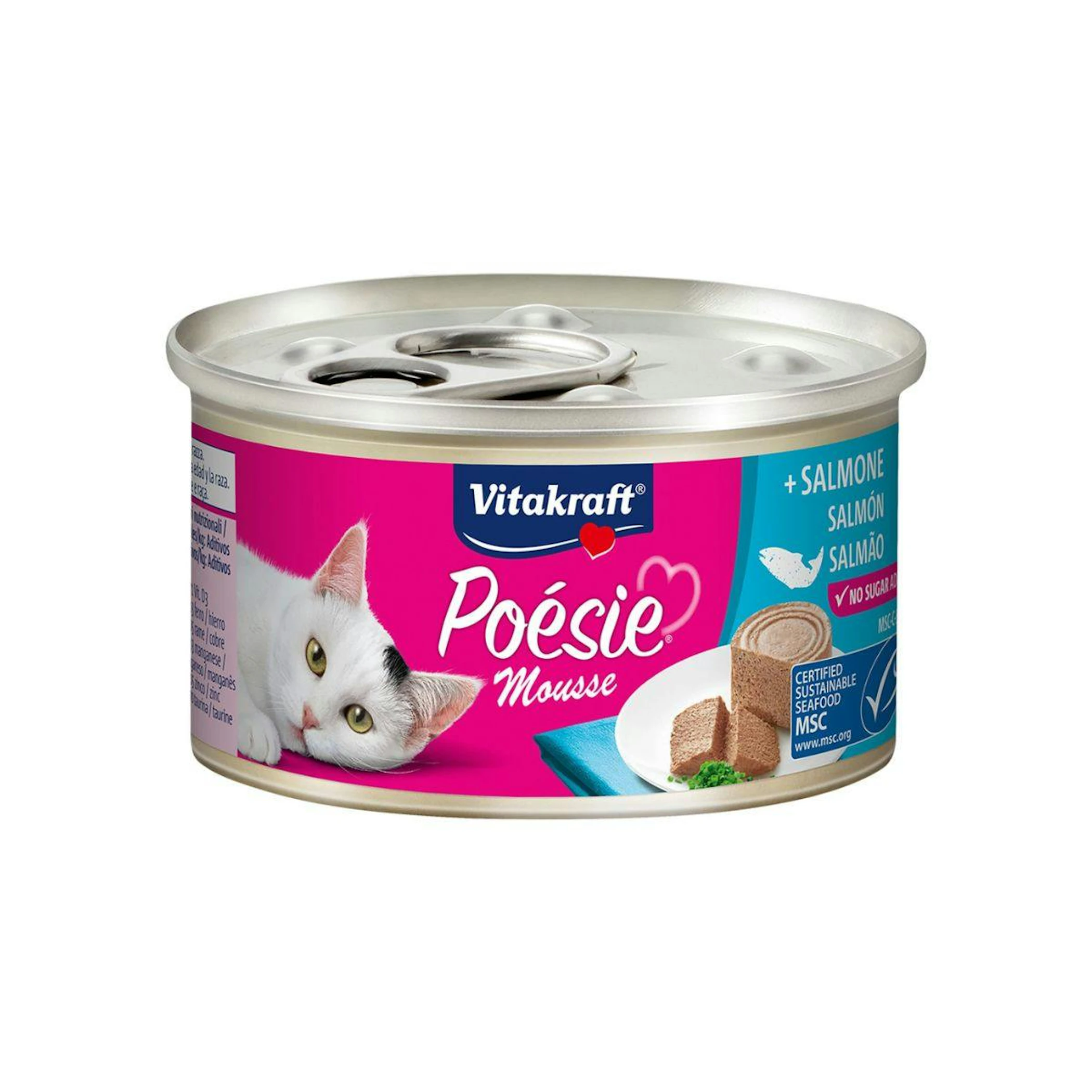 Comida Húmeda Gatos Poésie Mousse Salmón Vitakraft 85Gr 0