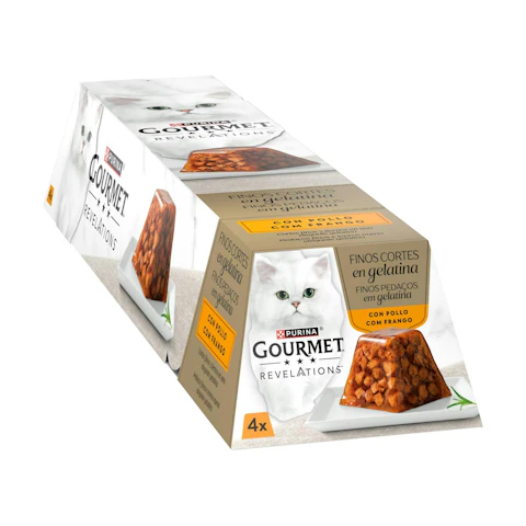 Comida Húmeda Gatos Revelations Pollo En Gelatina Purina Gourmet 4X57Gr
