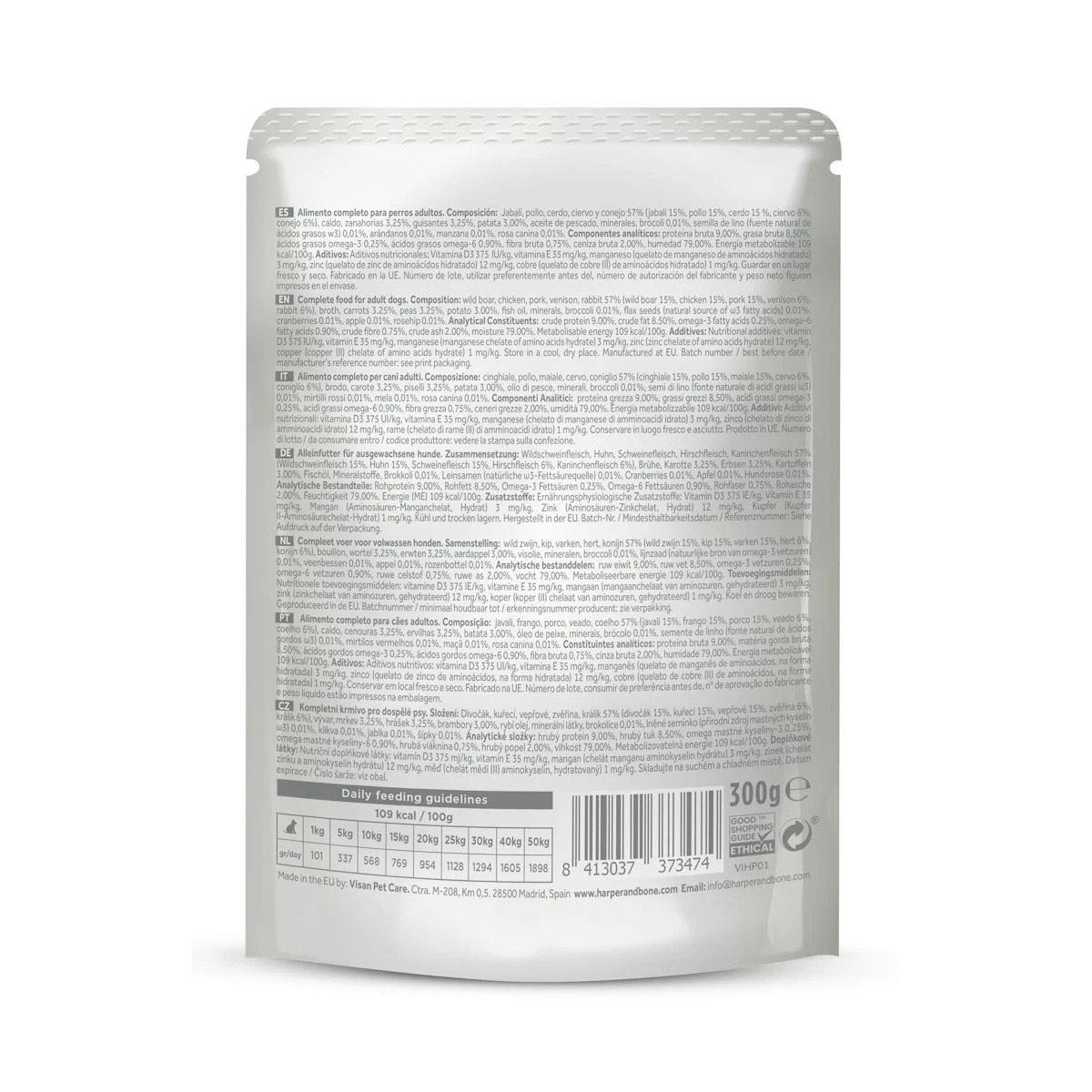 Comida Húmida Cães Grain Free Wild Mountain Harper & Bone 300 Gr