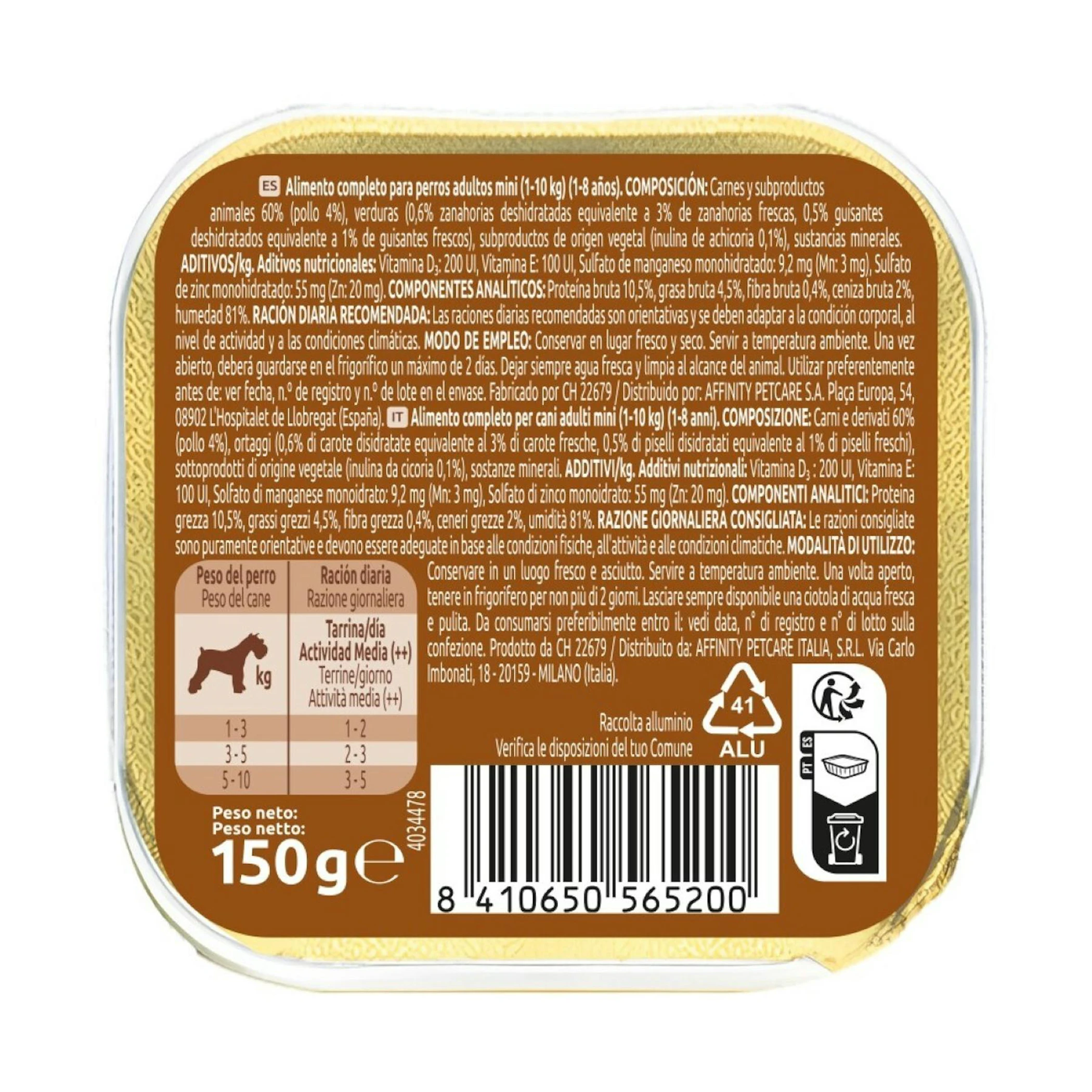 Comida Húmeda Perros Mini Pollo Ultima 150Gr