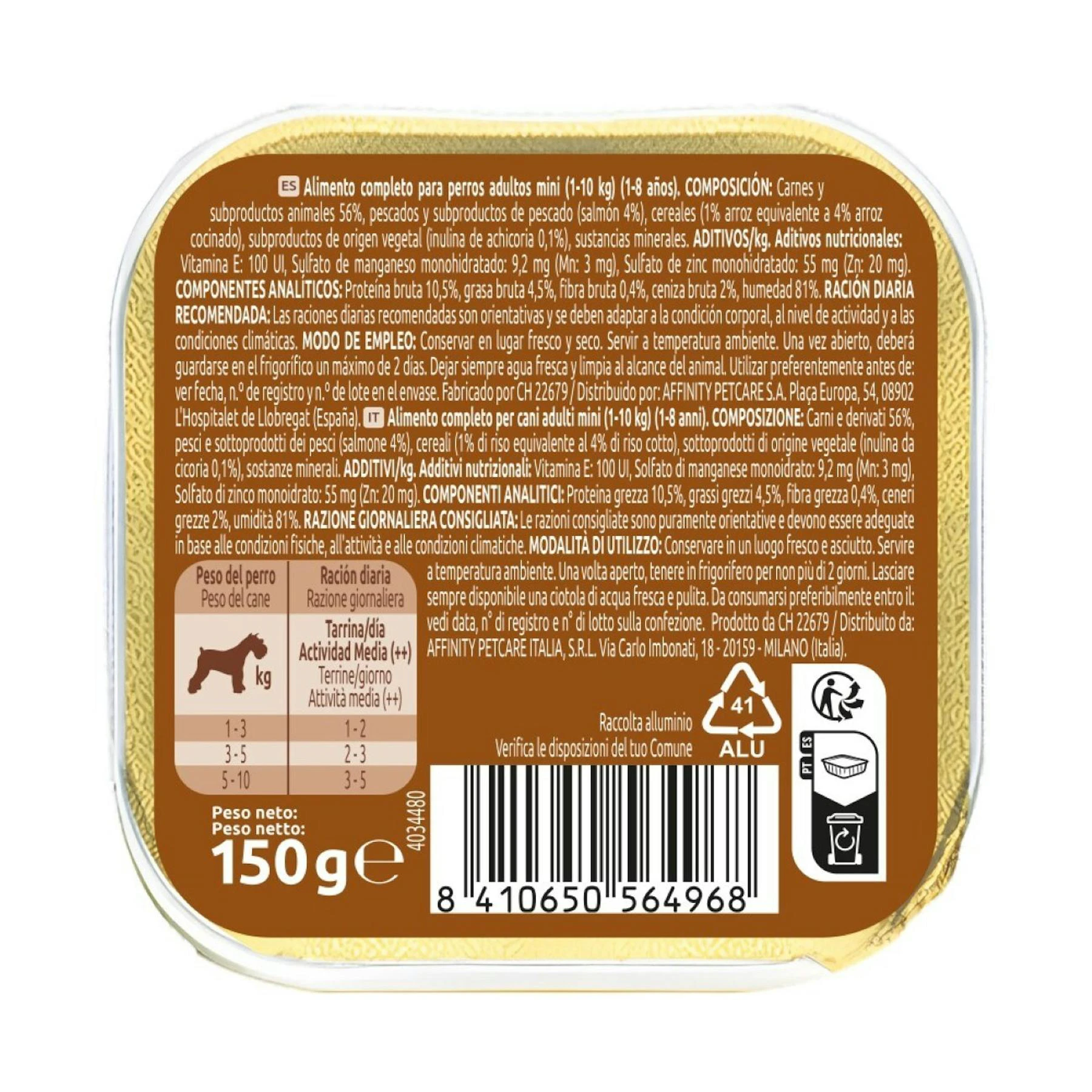 Comida Húmeda Perros Mini Salmón Ultima 150Gr