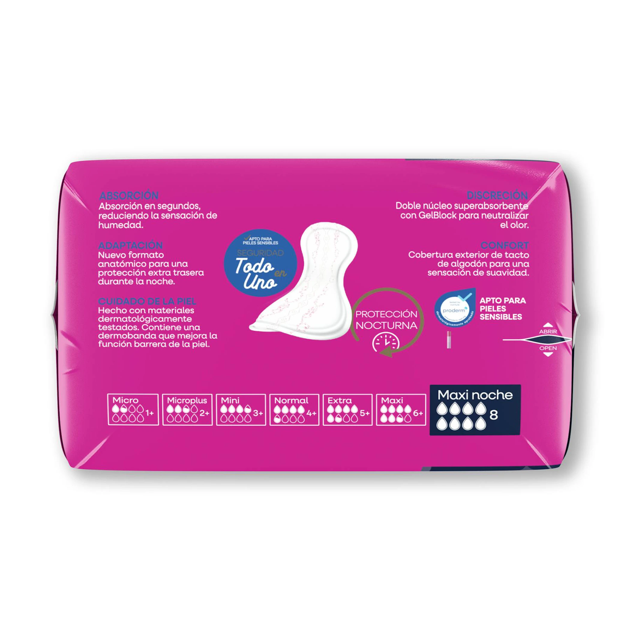 Compresa Incontinencia Discreet Maxi Noche Indasec 12 Uds
