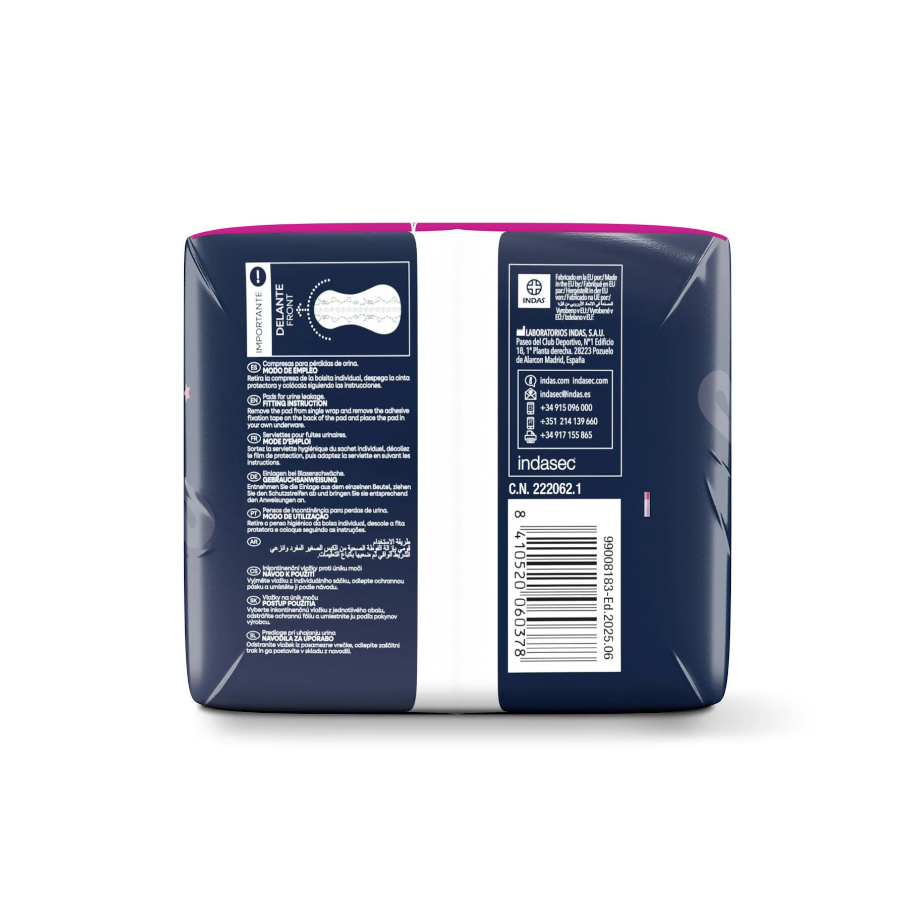 Compresa Incontinencia Discreet Maxi Noche Indasec 12 Uds